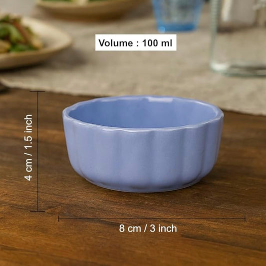 Hand Glazed Ceramic Dip Bowls (Set of 2, Pastel Purple, 100 ml each) - View 2