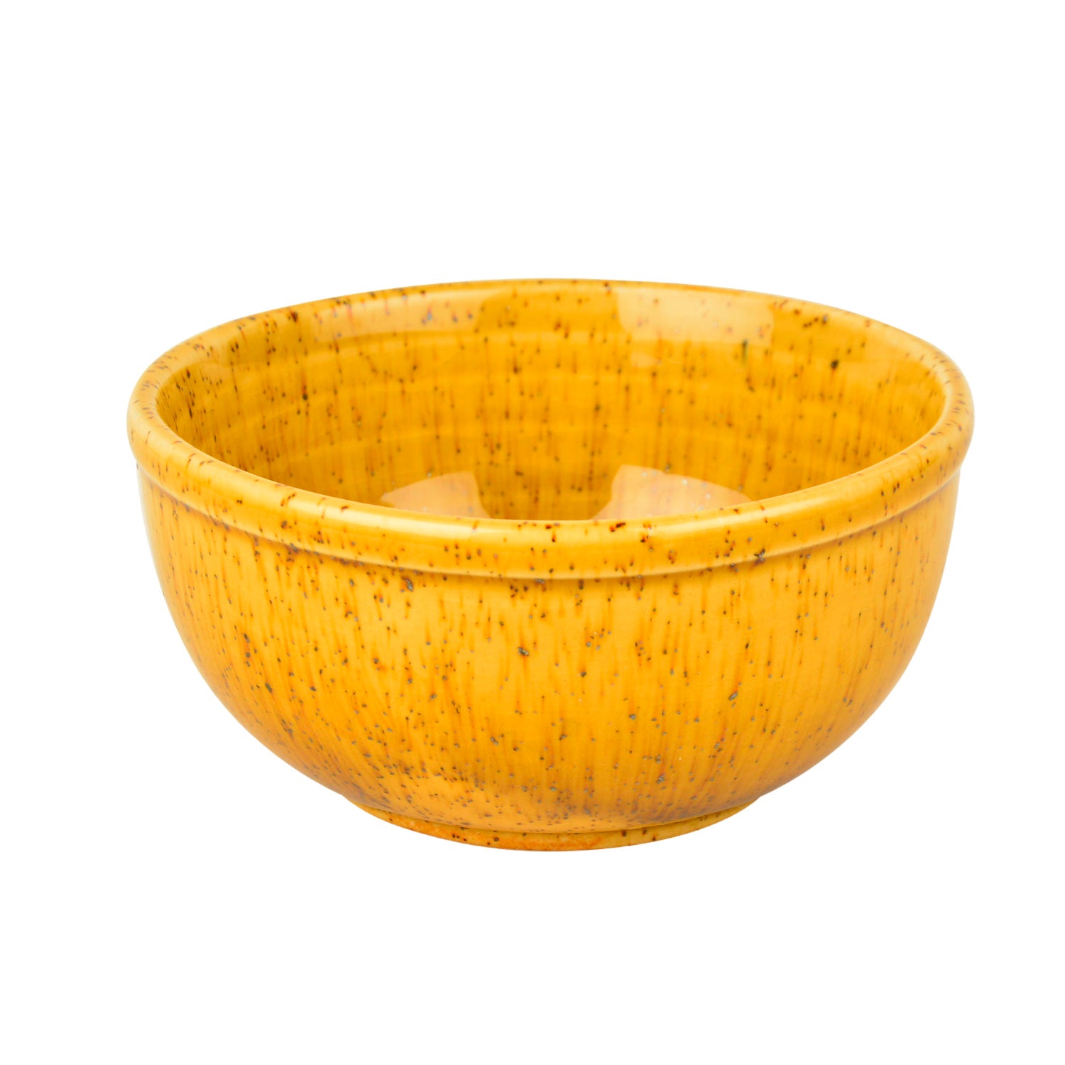 “California Spring Bloom” Studio Pottery Ceramic Dinner Serving Bowls (Set of 4, Mustard Yellow, 200 ml) - View 5