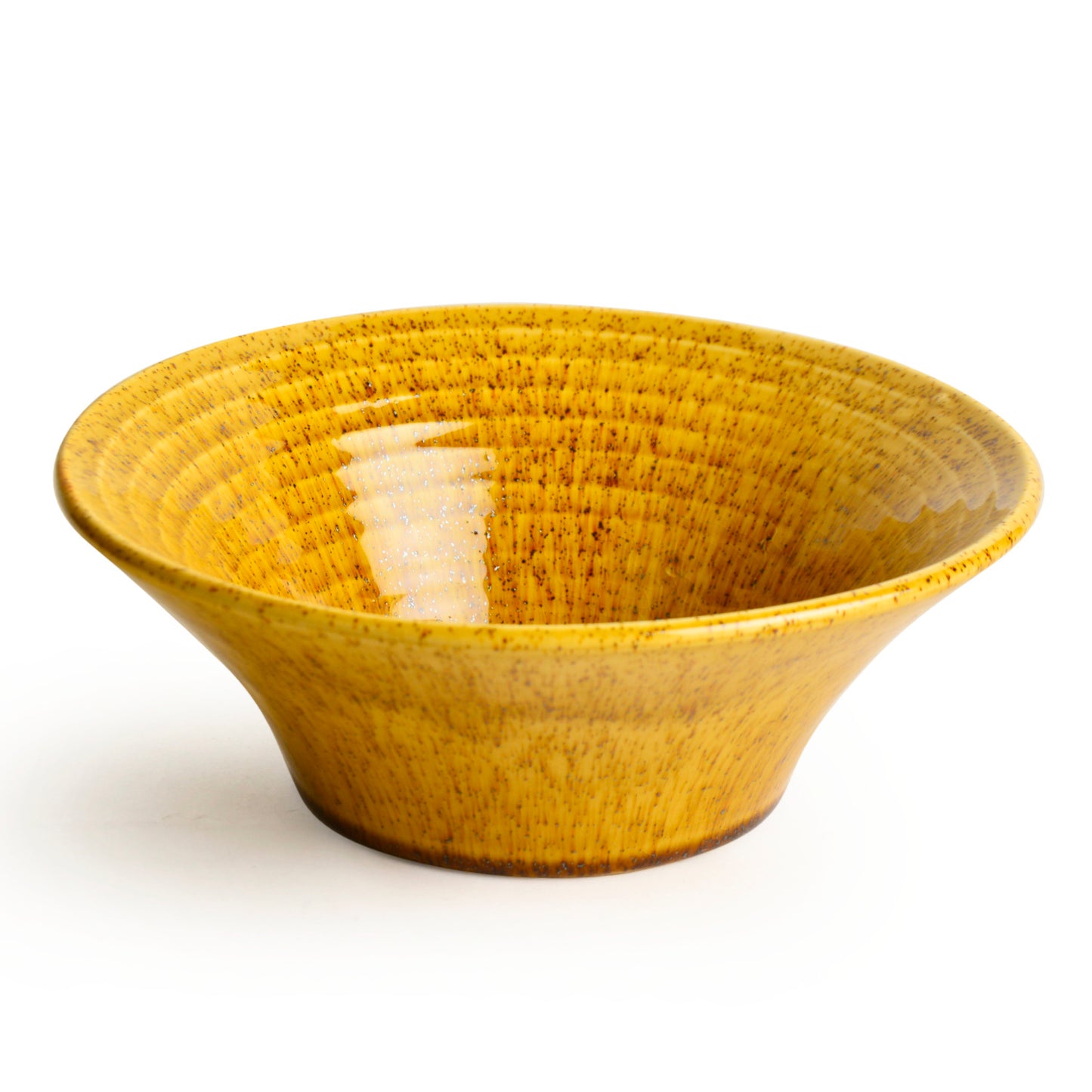 “California Spring Bloom” Studio Pottery Ceramic Serving Bowl (Mustard Yellow, Diameter - 20 cm, 850 ml ) - View 4