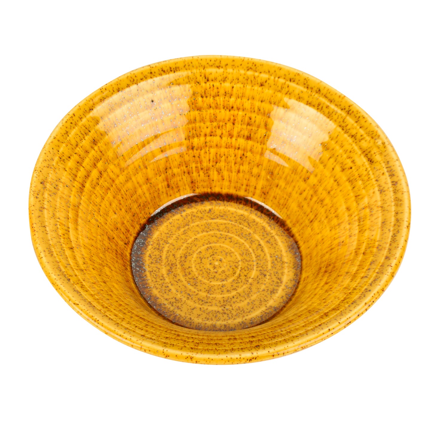 “California Spring Bloom” Studio Pottery Ceramic Serving Bowl (Mustard Yellow, Diameter - 20 cm, 850 ml ) - View 5