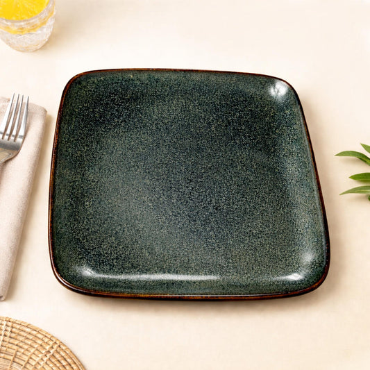 “Dove Blue Symphony Collection” Studio Pottery Ceramic Square Serving Platter (Dove Blue, L X B - 25 cm X 25 cm )