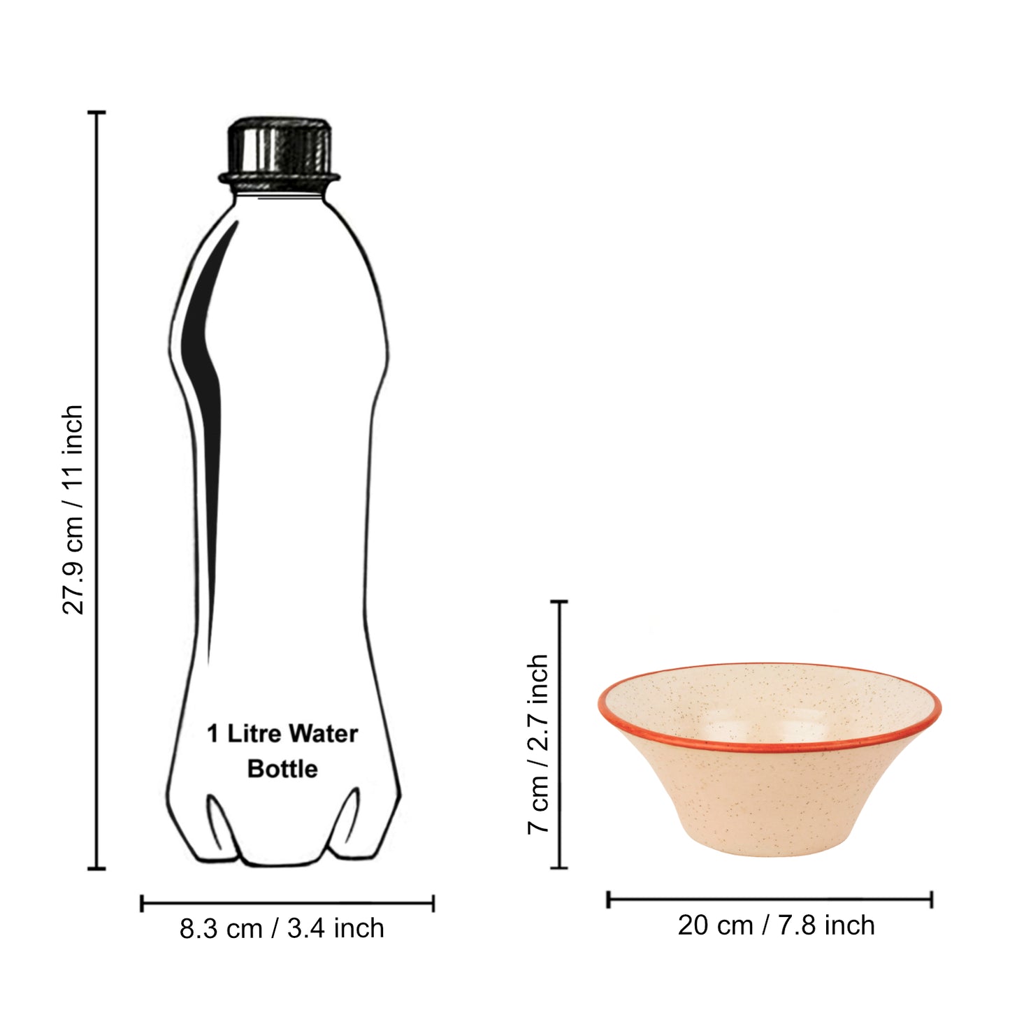 “Fiesta of Hope Collection” Studio Pottery Conical Matte Ceramic Serving Bowl (White and Brown, Diameter - 20 cm, 850 ml ) - View 6