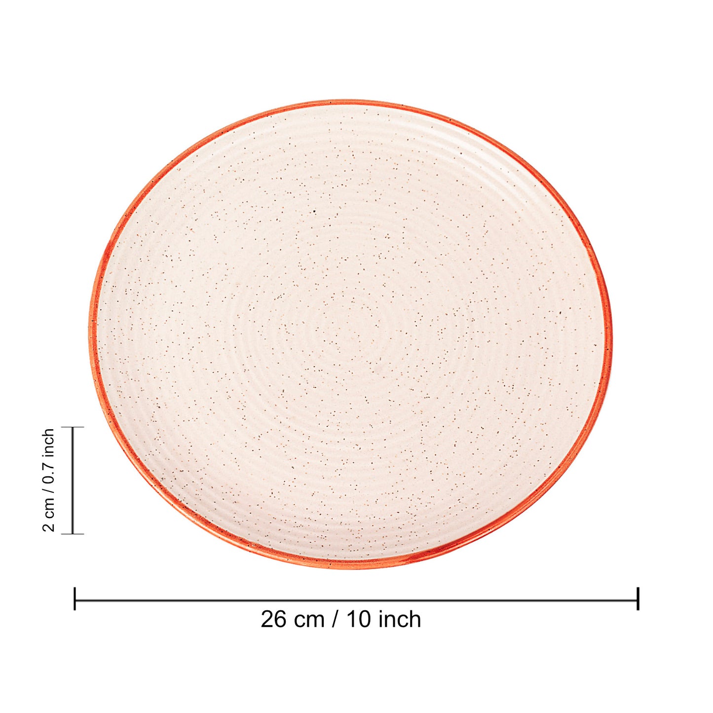 “Fiesta of Hope Collection” Studio Pottery Ribbed Ceramic Dinner Serving Plates (Set of 2, Off White , Diameter – 10 inches) - View 2