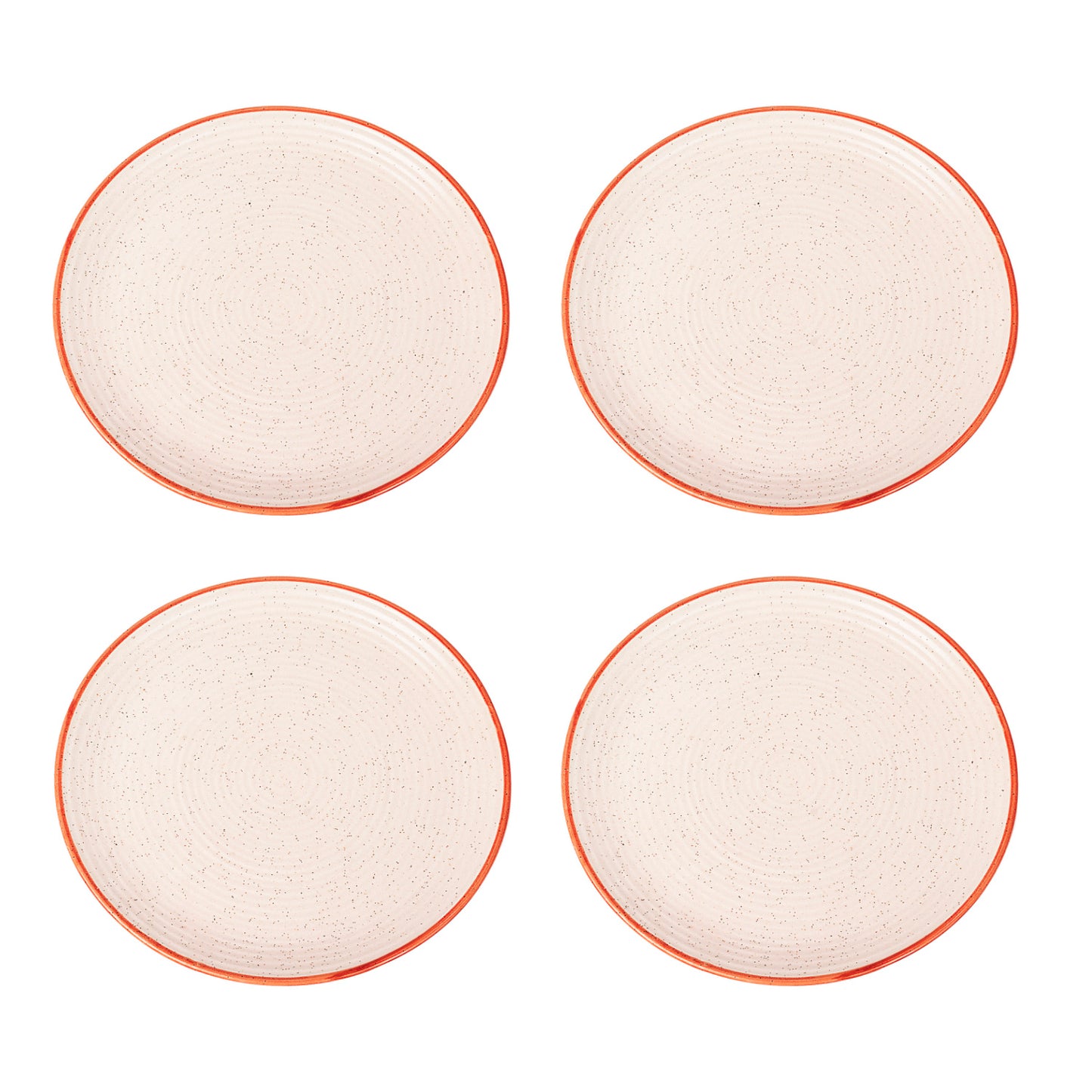“Fiesta of Hope Collection” Studio Pottery Ribbed Ceramic Dinner Serving Plates (Set of 4, Off White , Diameter – 10 inches) - View 5