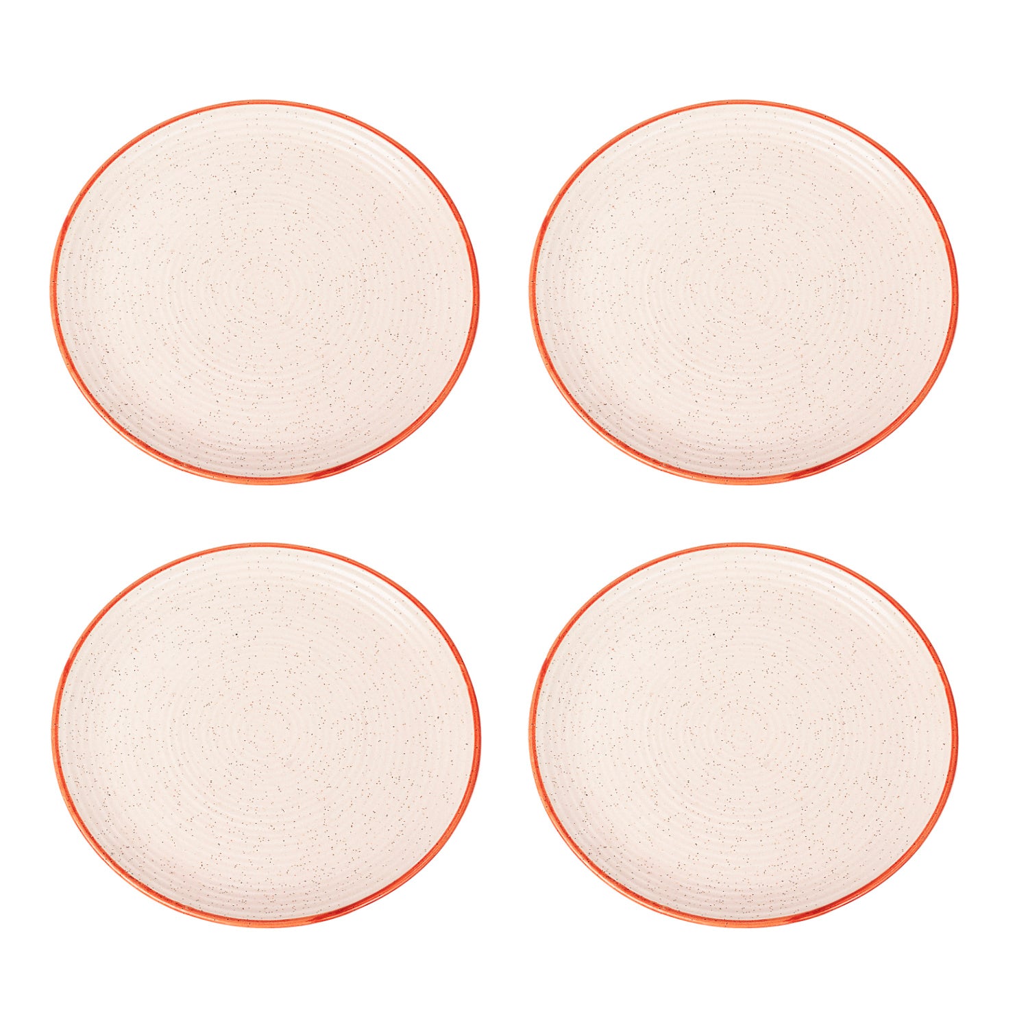 “Fiesta of Hope Collection” Studio Pottery Ribbed Ceramic Dinner Serving Plates (Set of 4, Off White , Diameter – 10 inches) - View 5