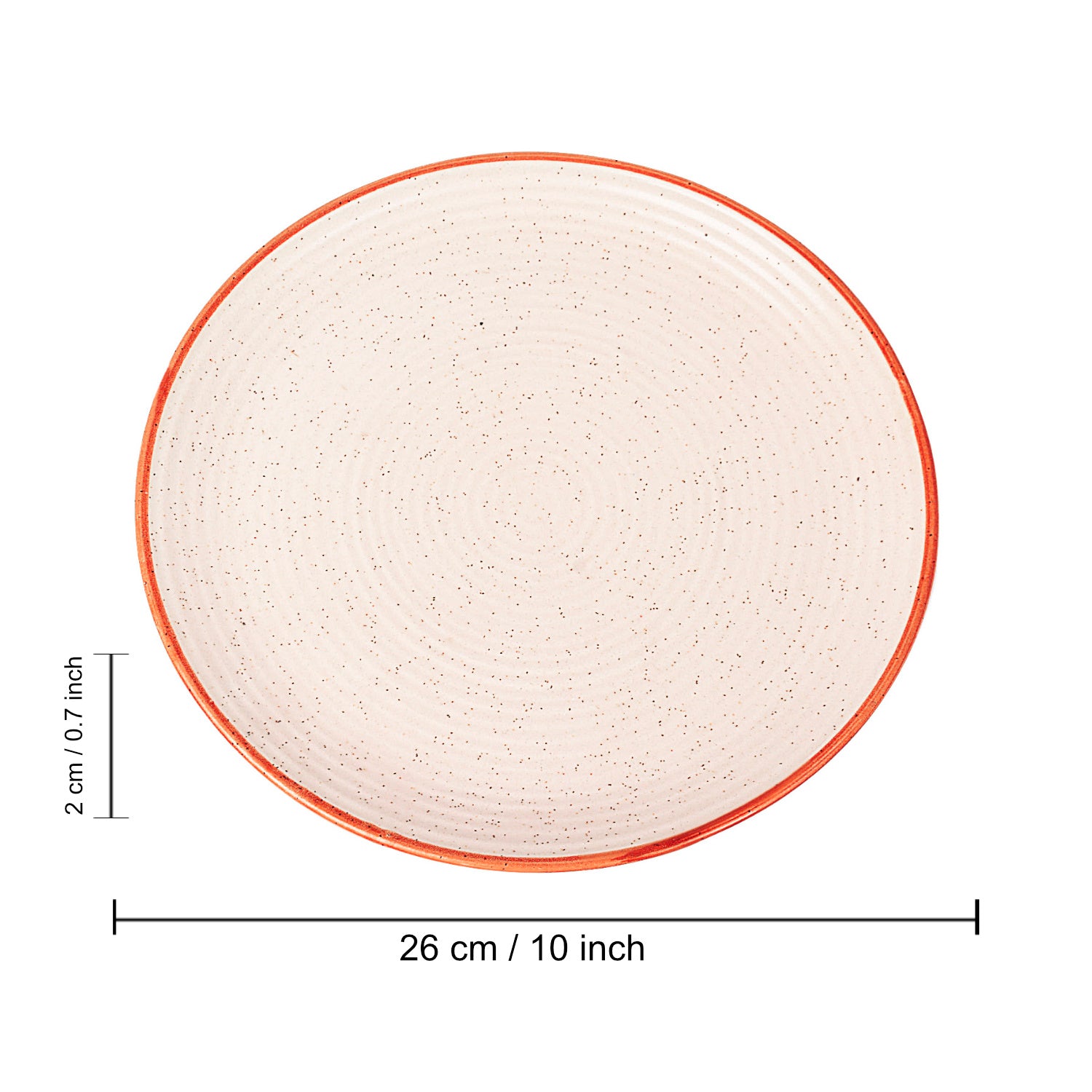 “Fiesta of Hope Collection” Studio Pottery Ribbed Ceramic Dinner Serving Plates (Set of 4, Off White , Diameter – 10 inches) - View 2