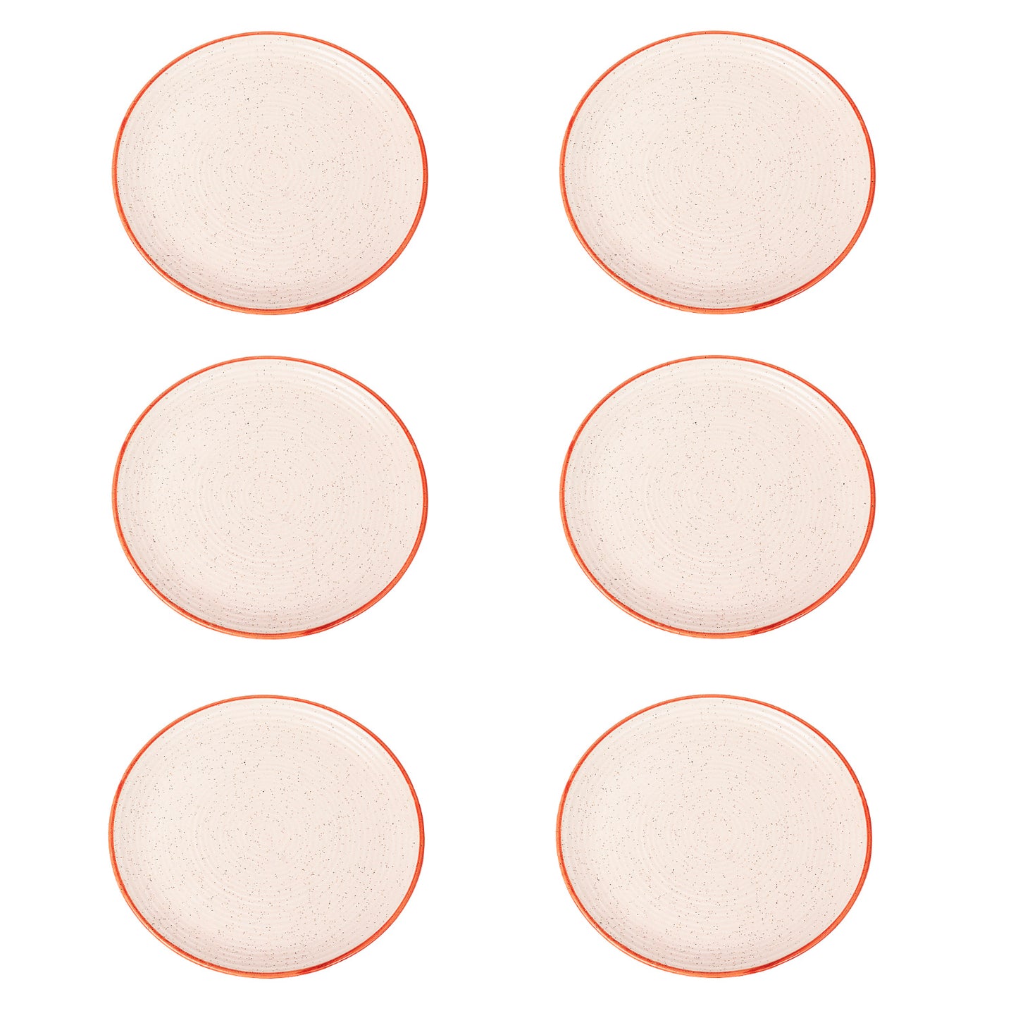 “Fiesta of Hope Collection” Studio Pottery Ribbed Ceramic Dinner Serving Plates (Set of 6, Off White , Diameter – 10 inches) - View 5