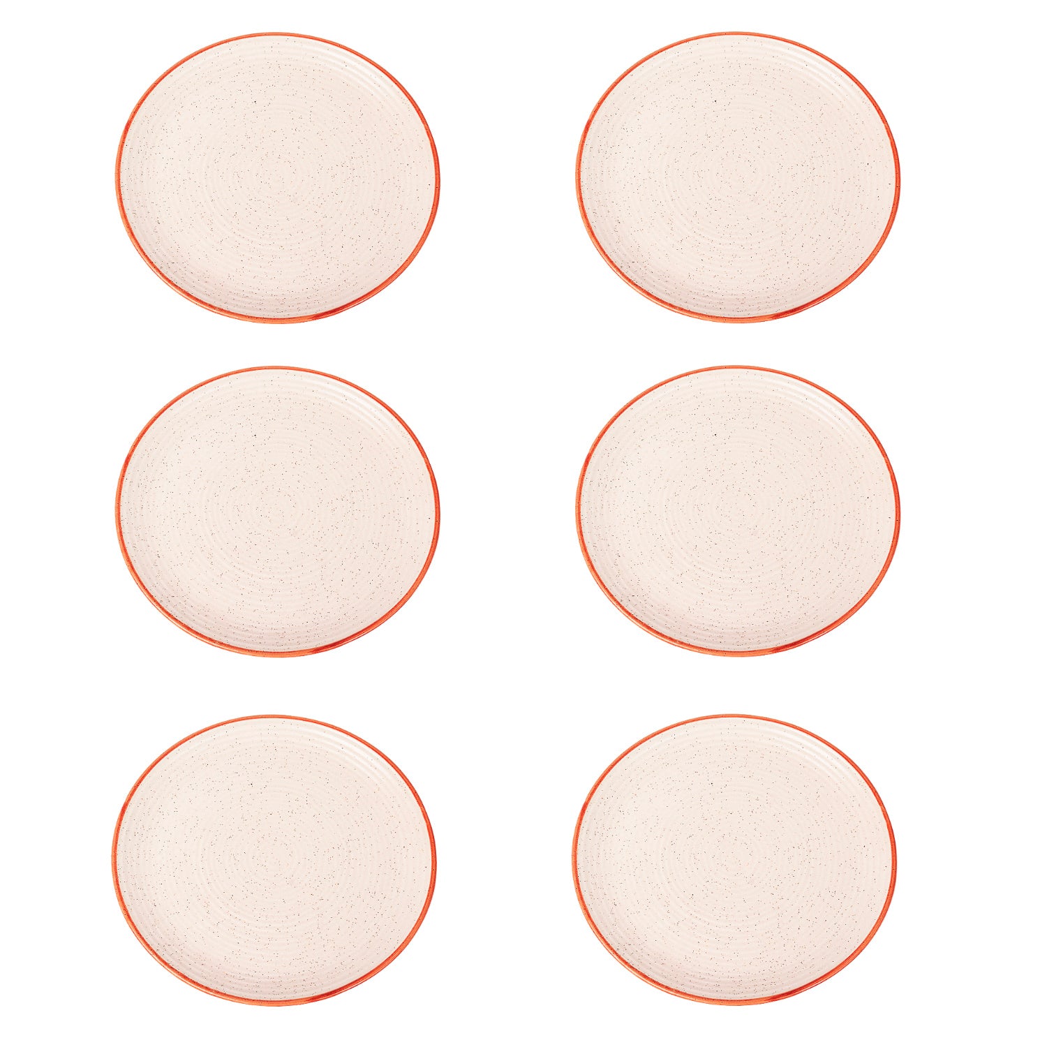 “Fiesta of Hope Collection” Studio Pottery Ribbed Ceramic Dinner Serving Plates (Set of 6, Off White , Diameter – 10 inches) - View 5