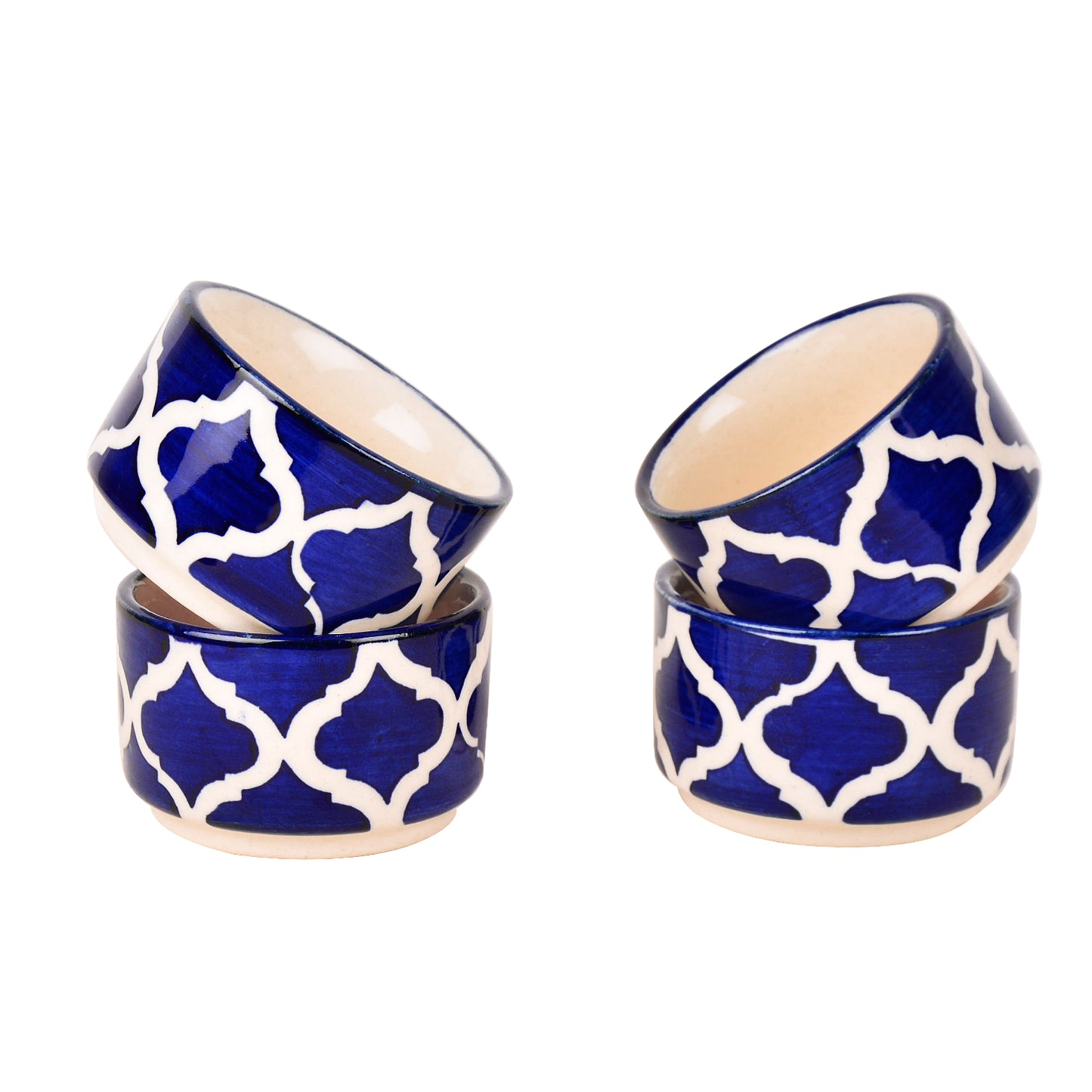 Handpainted Ceramic Dip Bowls (50 ml , Blue , Set of 4) - View 5