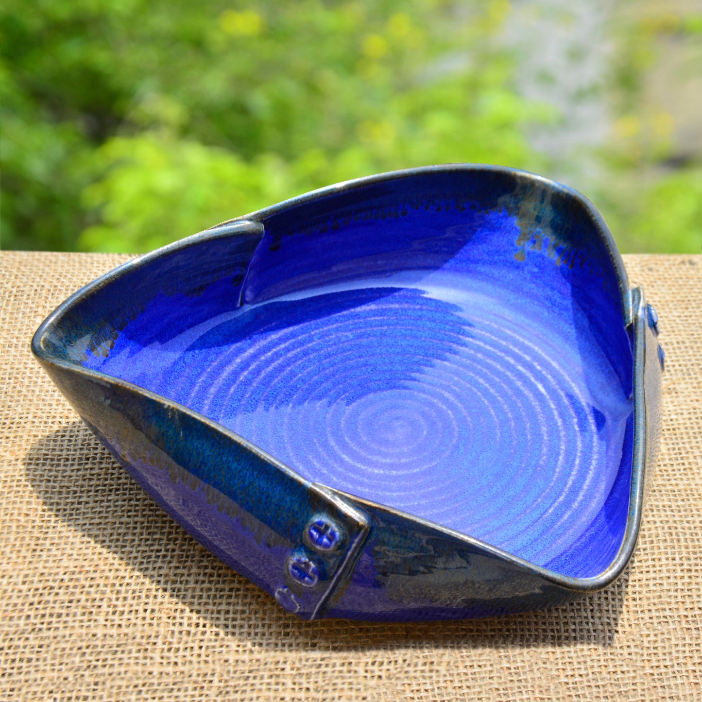 “Luxurious Midnight Blue” Ceramic Serving Bowl (Prussian Blue , 23 cm , 1400 ml)