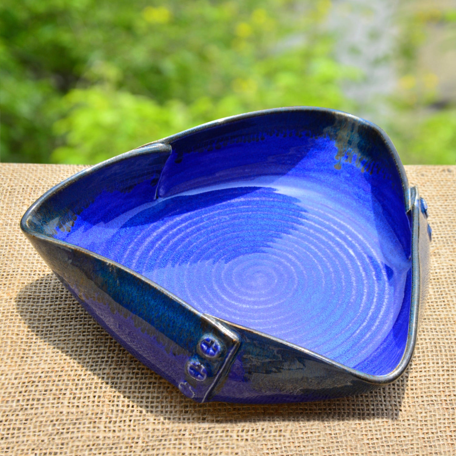 “Luxurious Midnight Blue” Ceramic Serving Bowl (Prussian Blue , 23 cm , 1400 ml)