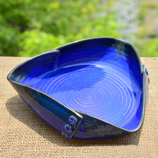“Luxurious Midnight Blue” Ceramic Serving Bowl (Prussian Blue , 23 cm , 1400 ml)