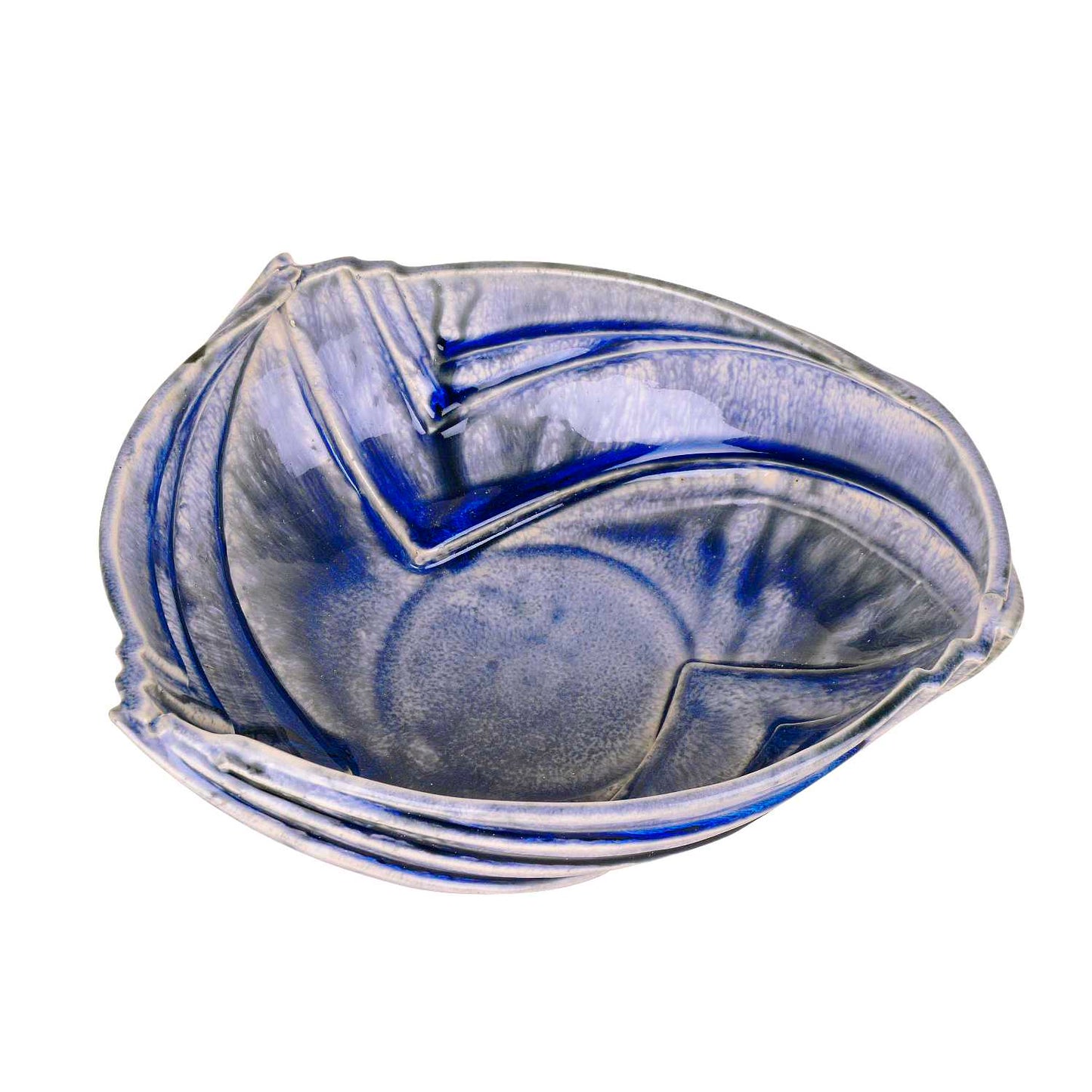Studio Pottery Ceramic Extra Large Serving Bowl with Cut Design (Blue , 25 cm , 1700 ml) - View 4