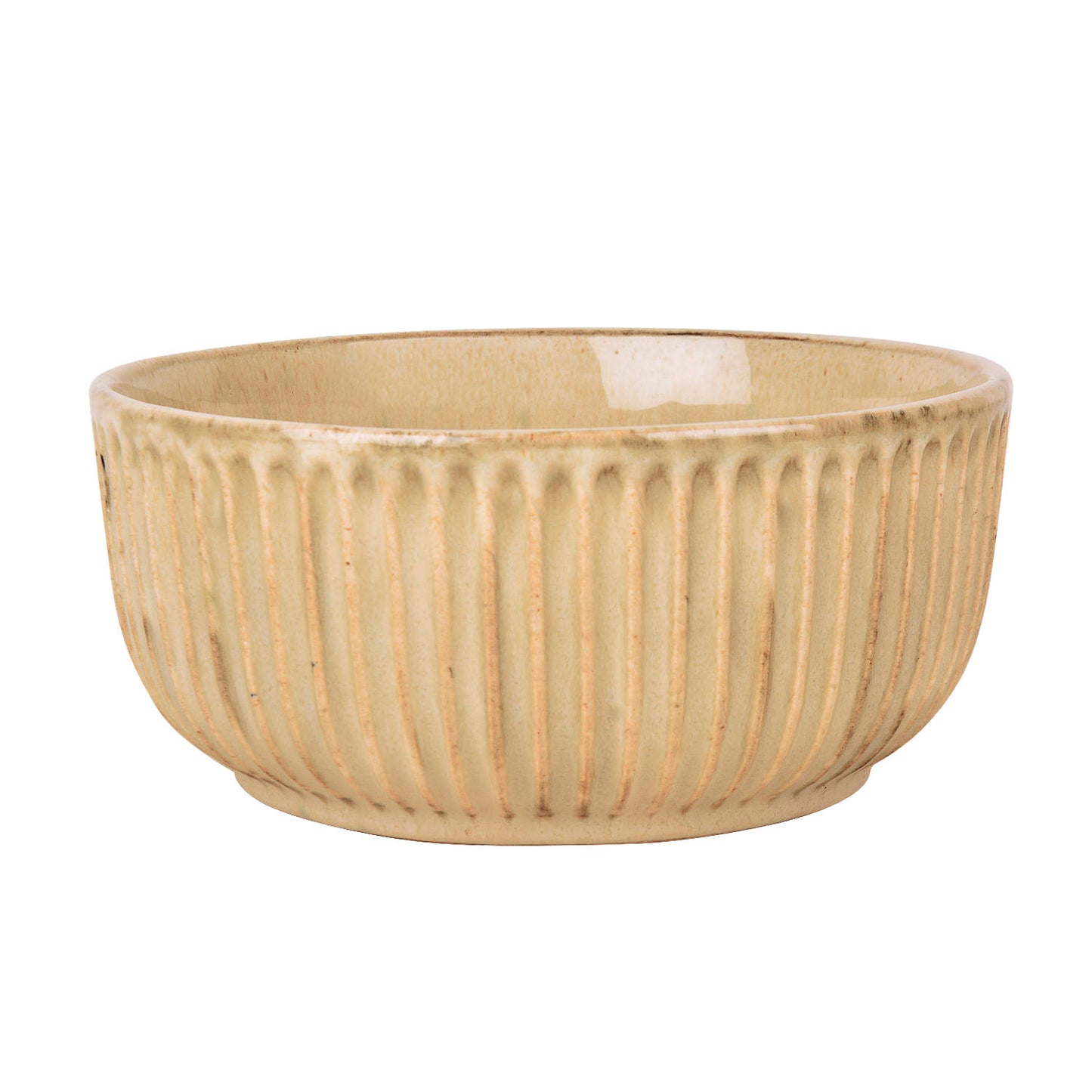 "Dazzling Riviera" Studio Pottery Ribbed Ceramic Serving Bowl (Ivory, Diameter – 7 inches, 1500 ml ) - View 4