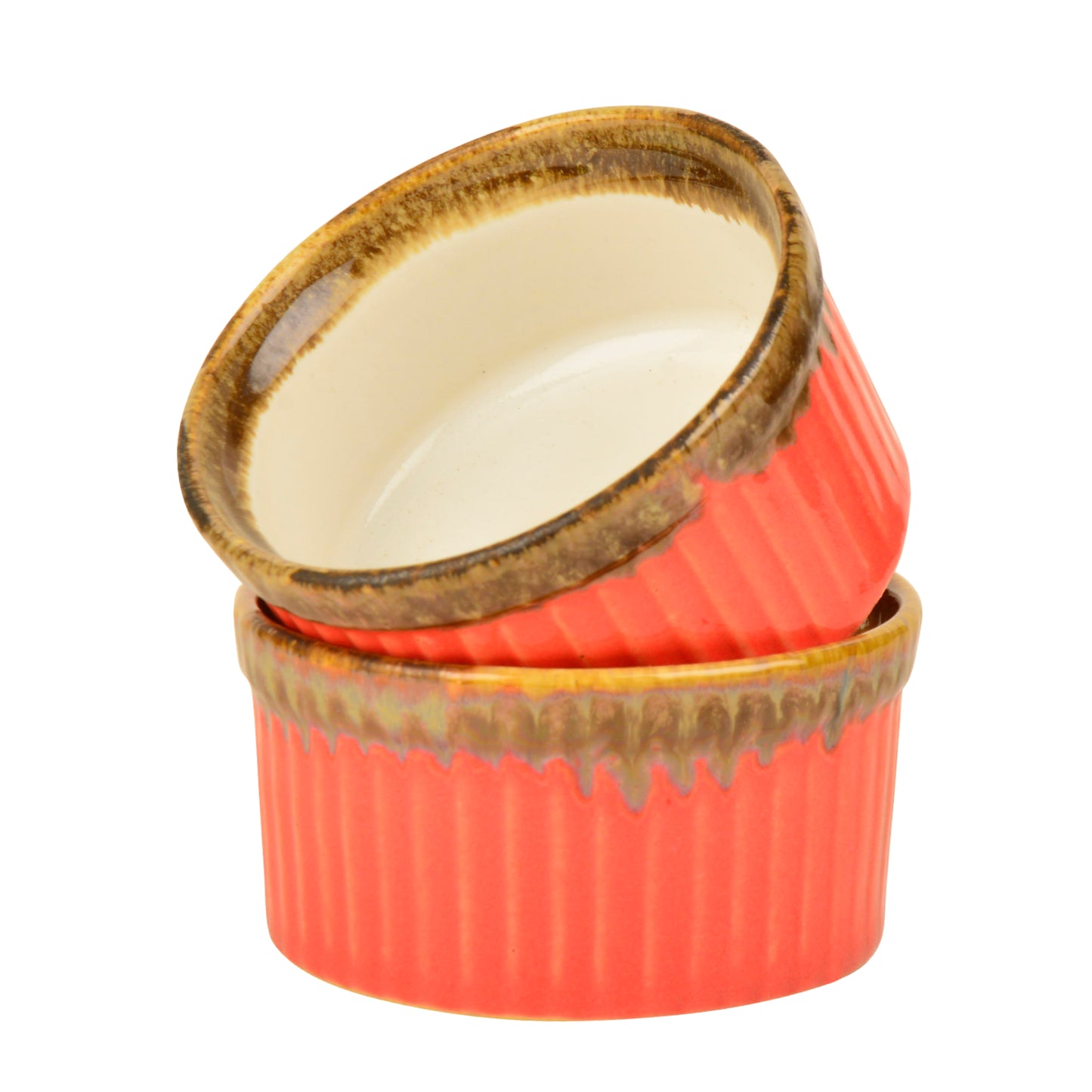 Studio Pottery Ceramic Dinner / Dessert Serving Bowls (Set of 2 , Pink , 150 ml each) - View 4