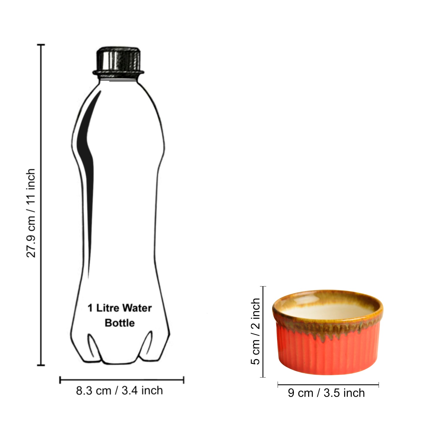 Studio Pottery Ceramic Dinner / Dessert Serving Bowls (Set of 2 , Pink , 150 ml each) - View 5