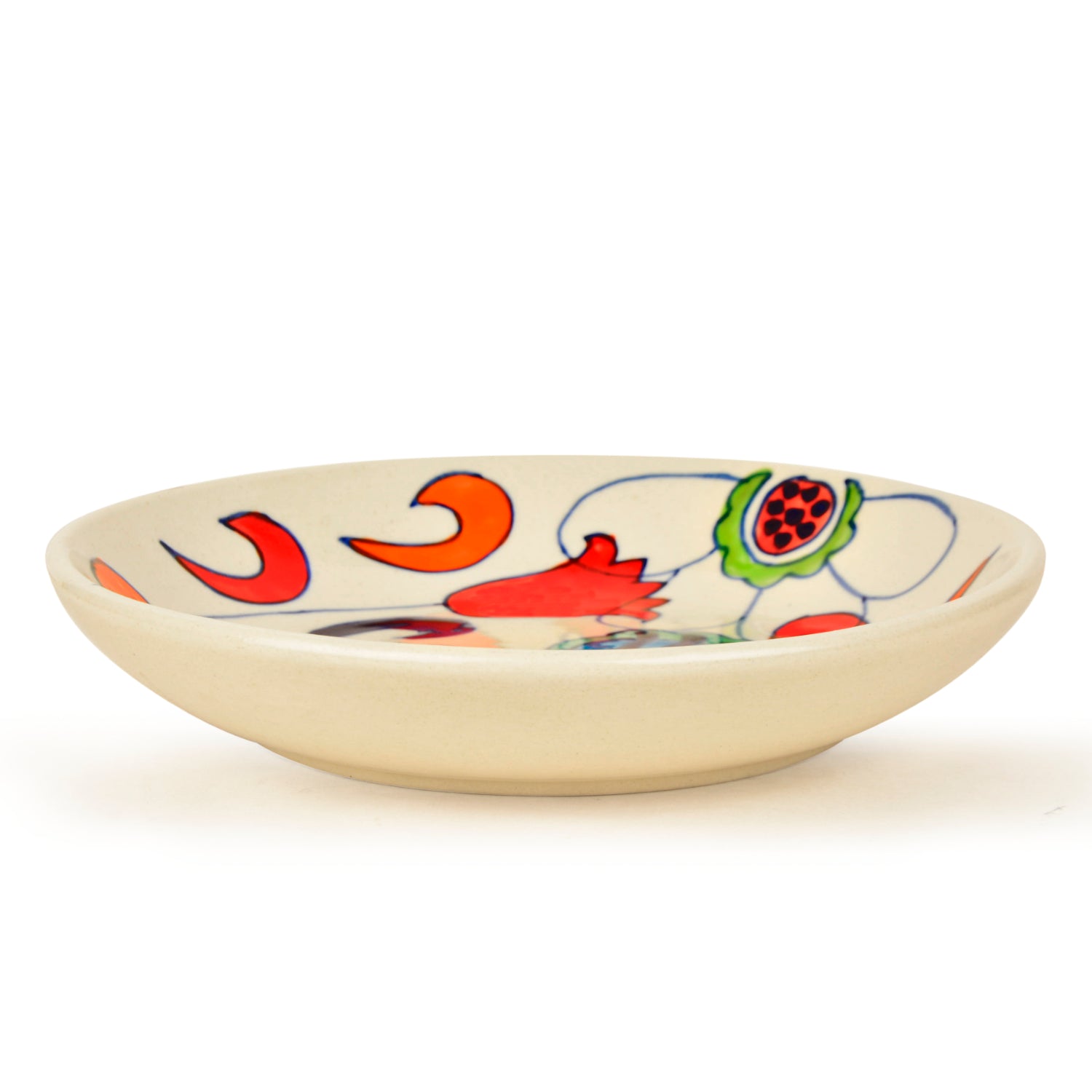 Hand Painted Chic and Sleek Ceramic Shallow Serving Bowl (8.5 icnhes , Multicolor) - View 3