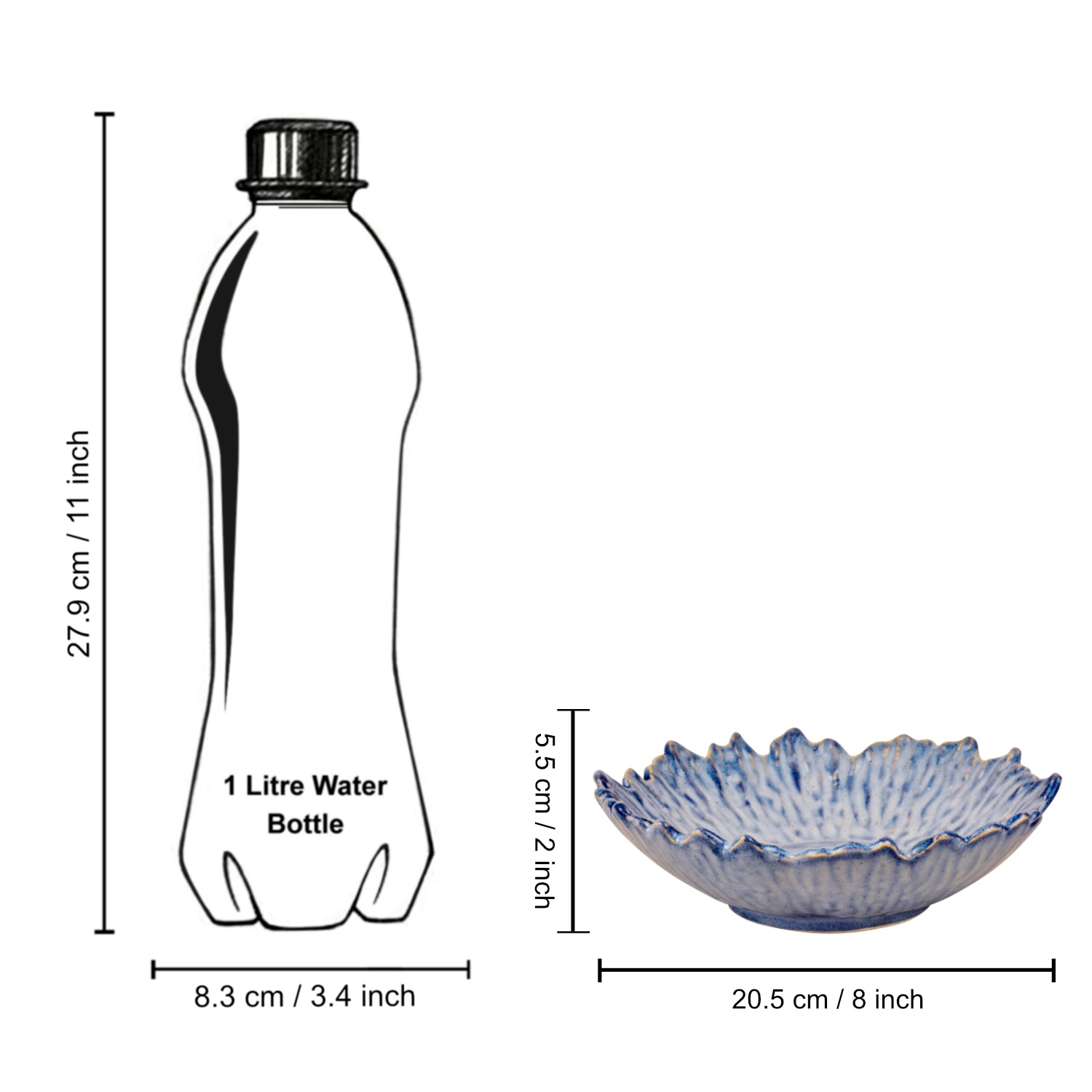 Studio Pottery Artistic Ceramic Serving Bowl with Cutwork Design (Sky Blue, 20.5 cm, 500 ml) - View 5