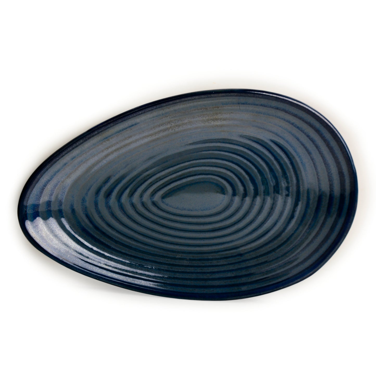 Premium Hand Glazed Oval Shaped Ceramic Platter (Botz Blue with Grey Speckle, 10.5 inches, 490 gm) - View 5