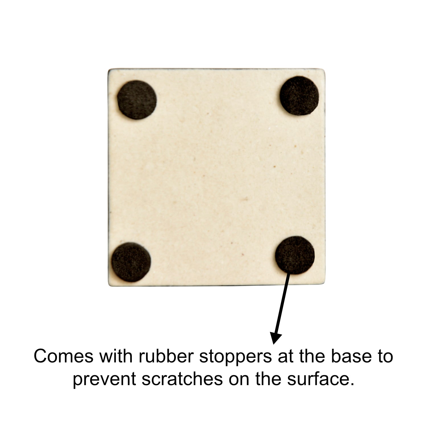 Studio Pottery Ceramic Tea and Coffee Square Coasters (Set of 4 , White and Black) - View 5