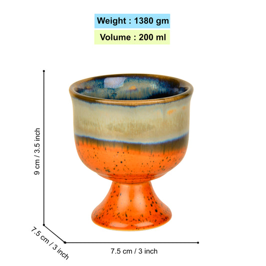 Studio Pottery Handmade Ceramic Ice Cream Cups (150 ml, Set of 6, Golden Studio) - View 2