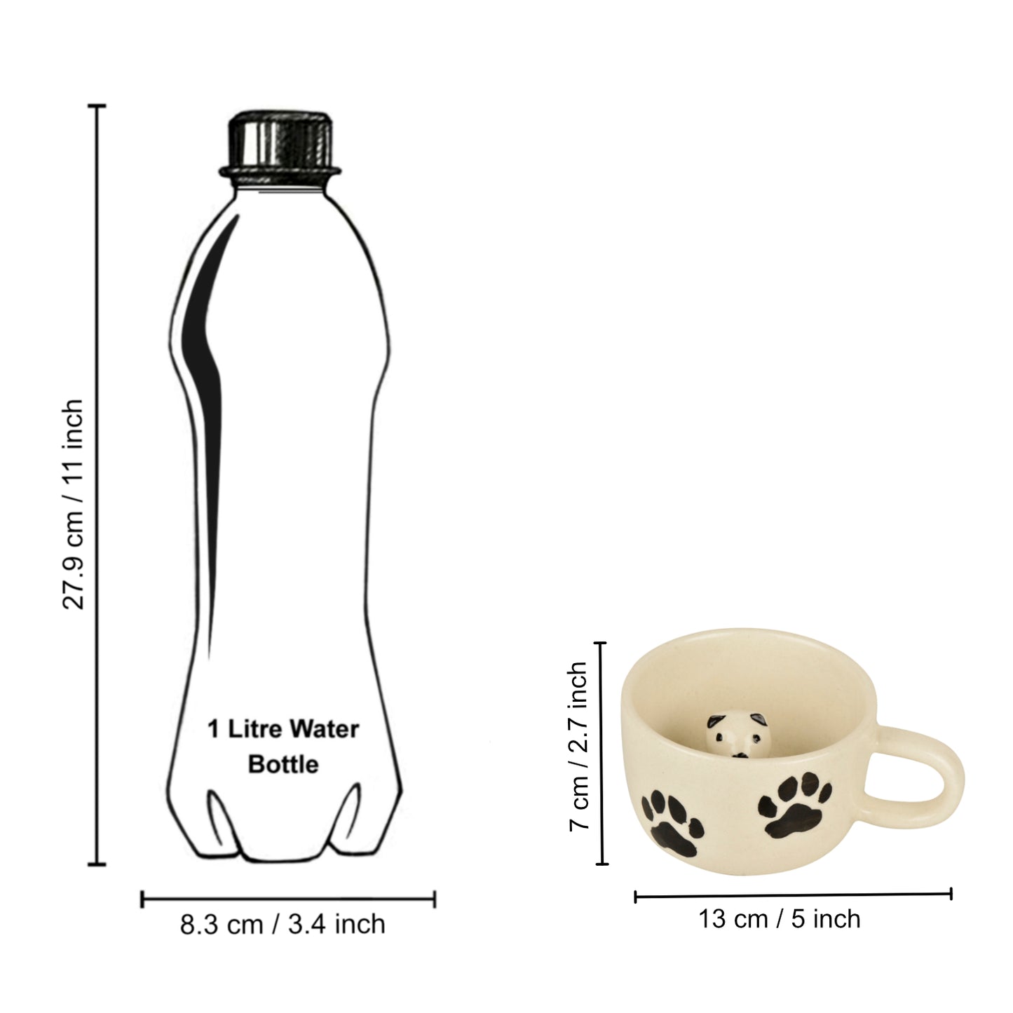 Handcrafted 3D Panda Ceramic Milk and Coffee Mug with Artisanal Glaze (350 ml, Black & White) - View 7