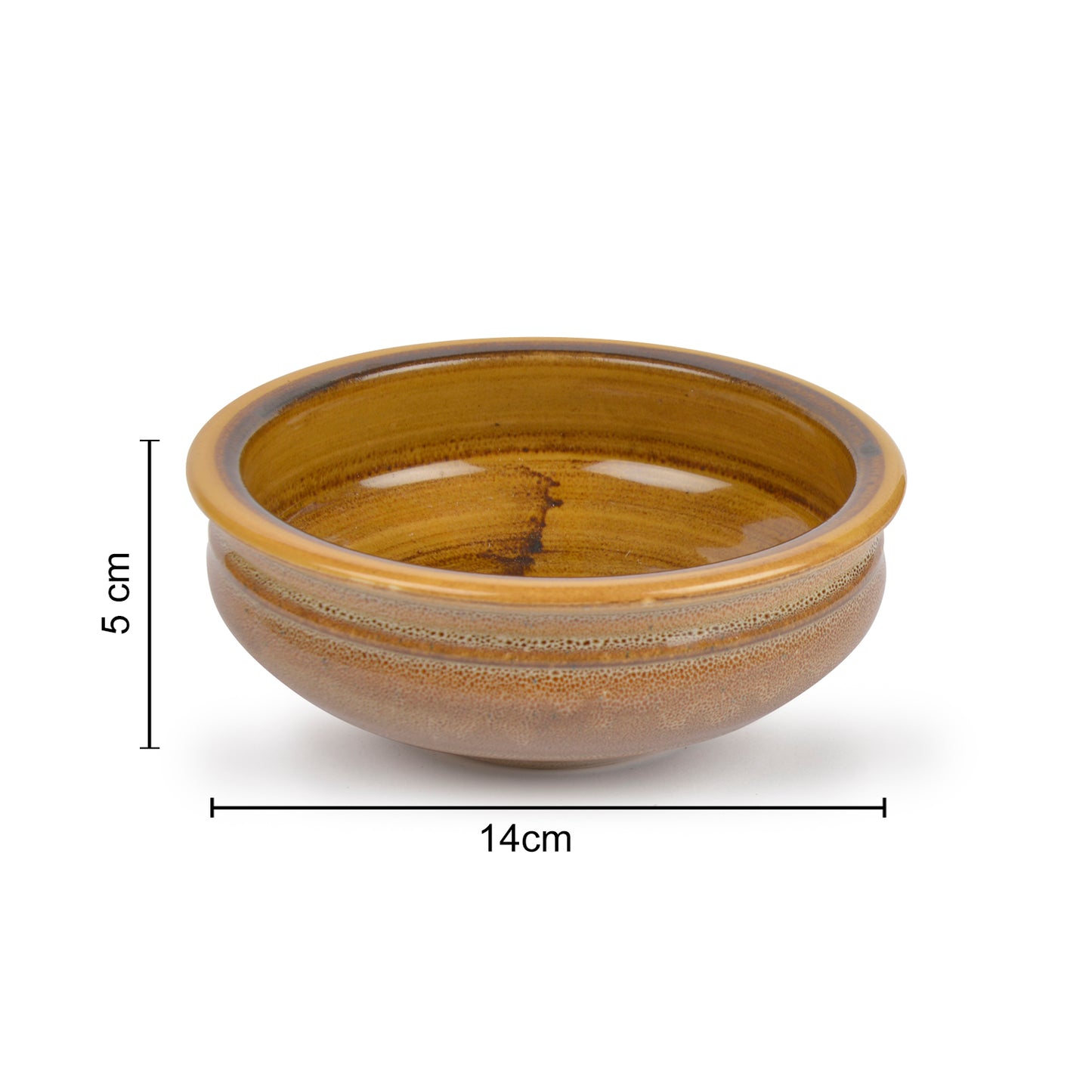 Studio Pottery Ceramic Snack/Serving Bowls (Set of 2, Mustard Yellow) - View 5