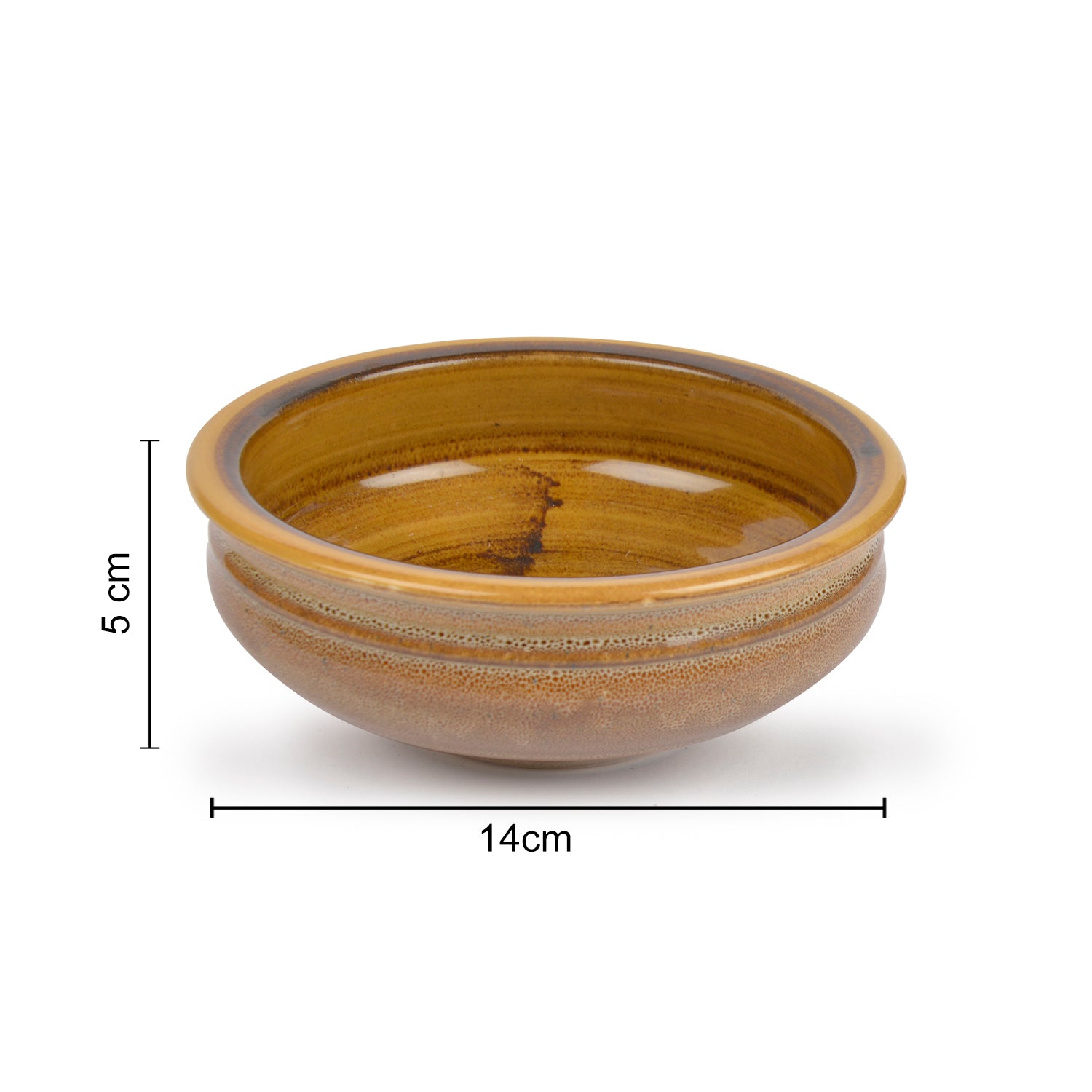 Studio Pottery Ceramic Snack/Serving Bowls (Set of 2, Mustard Yellow) - View 5
