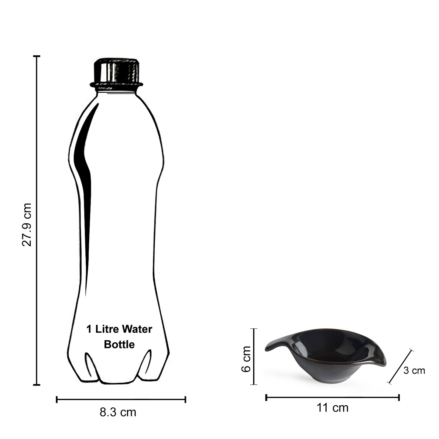 Studio Pottery Ceramic Dip Bowls (Set of 2, Brown) - View 6