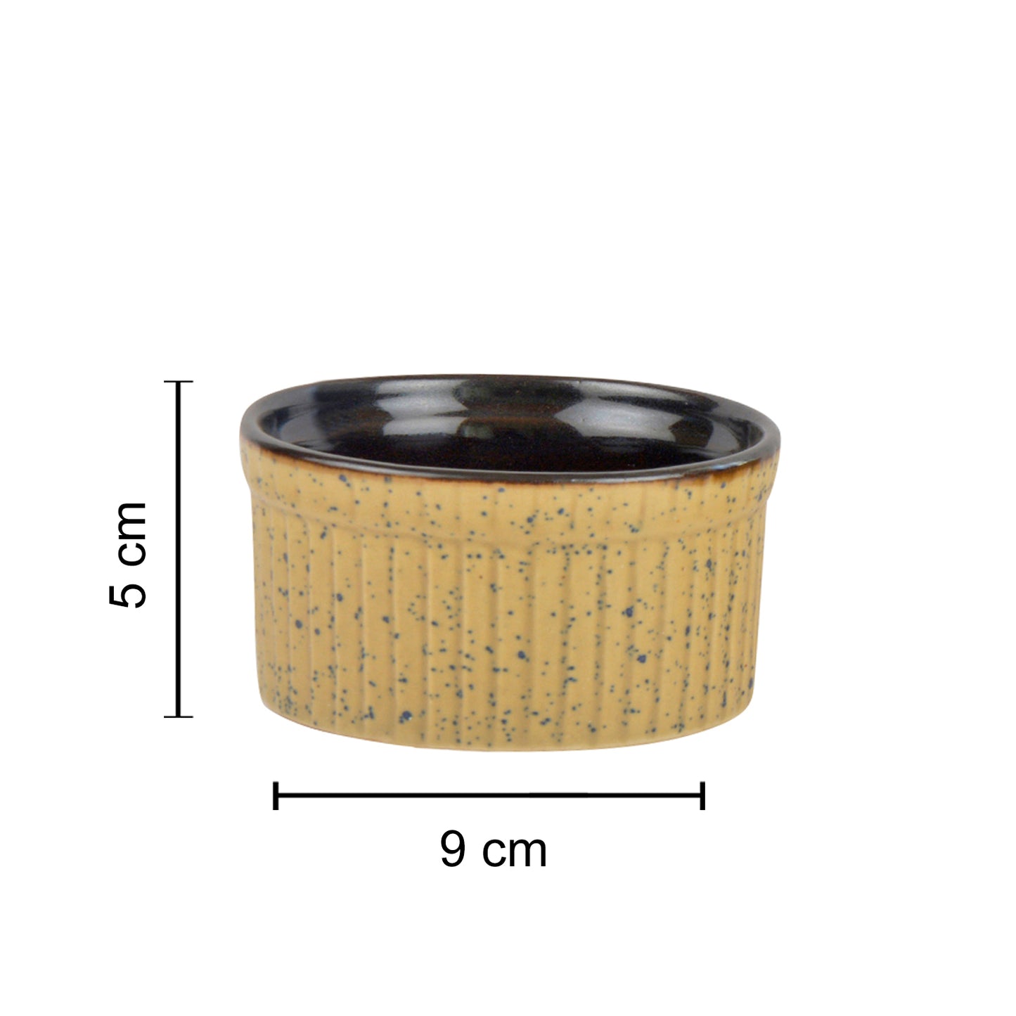 Studio Pottery Ceramic Dessert/Dip Bowls (Set of 2, Beige,Brown) - View 2