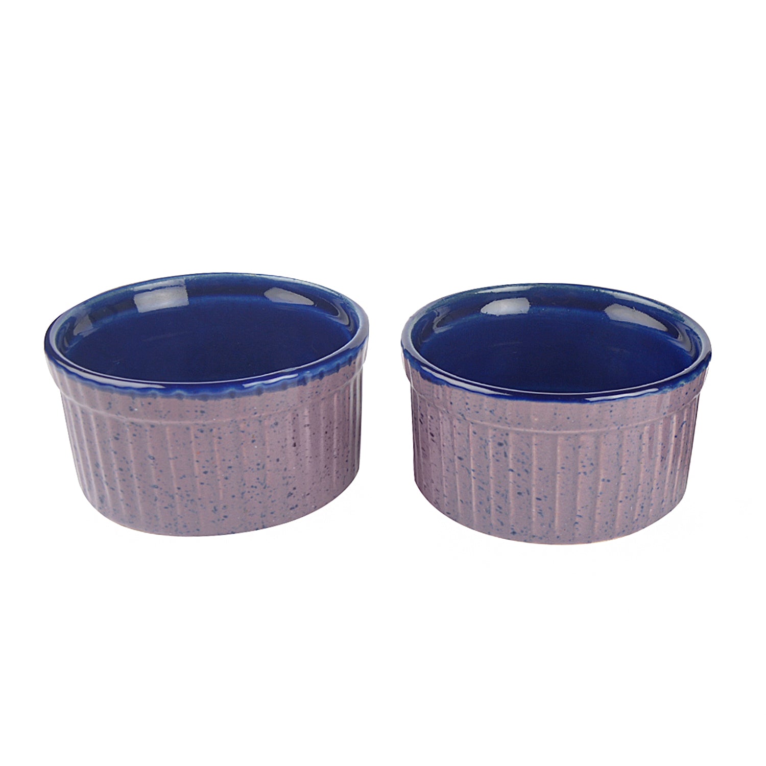 Studio Pottery Ceramic Dessert/Dip Bowls (Set of 2, Purple,Blue) - View 4