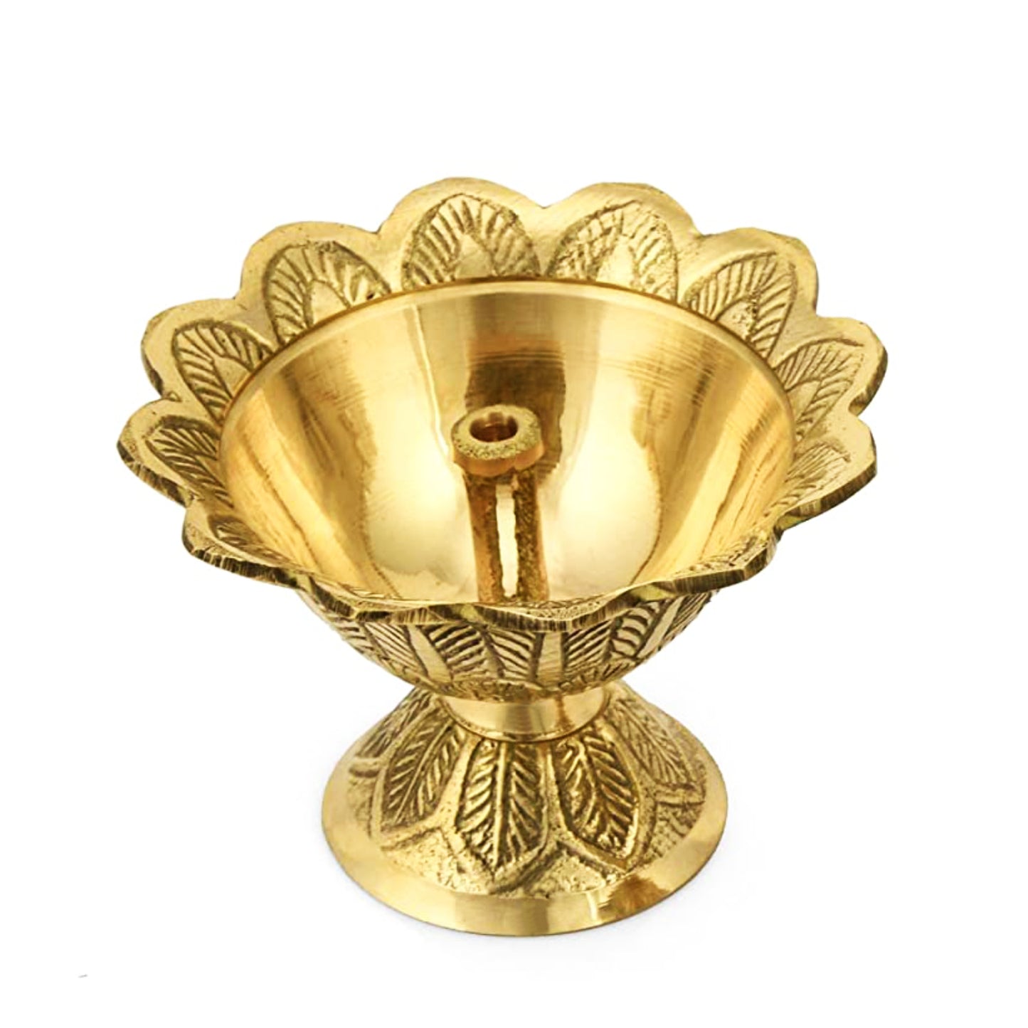 Brass Jyoti Pooja Diya (Diameter - 6 cm, Height - 5 cm, 100 gm) - View 4