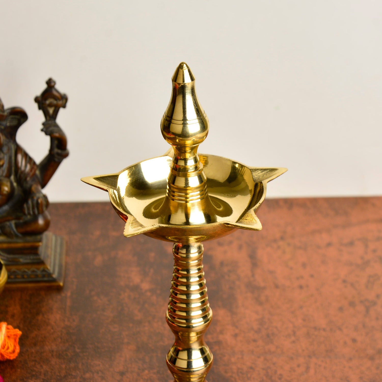 Handcrafted Panchmukhi Brass Standing Kalash Diya ( 10 Inches , 330 gm) - View 3