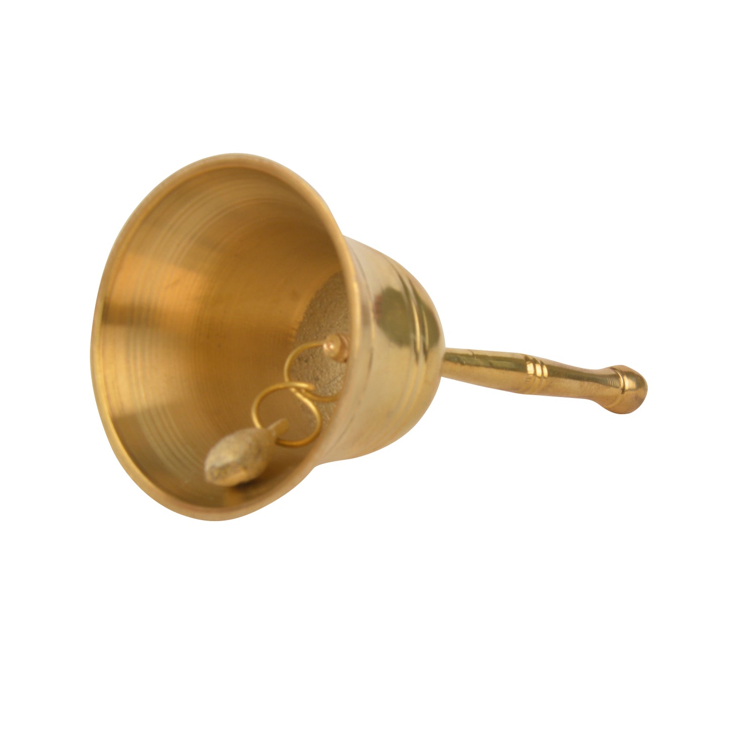 Brass Pooja Bell with Handle (Diameter - 6 cm, Height - 11 cm,100 gm) - View 3