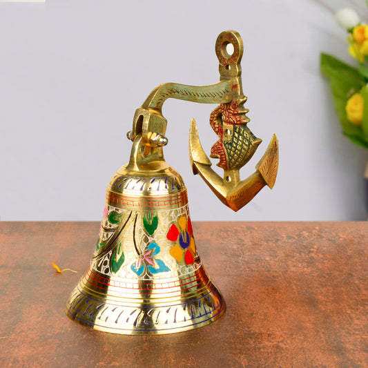 StyleMyway Brass Hanging Door Bell (Diameter – 12.5 cm, Height - 22 cm, 1200 gm)