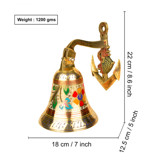 StyleMyway Brass Hanging Door Bell (Diameter – 12.5 cm, Height - 22 cm, 1200 gm) - View 2