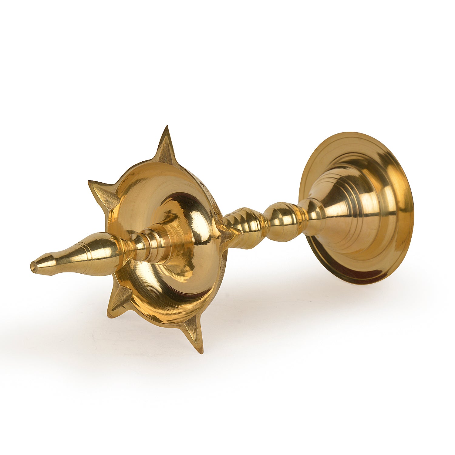 Handcrafted Brass Kalash Deepak (Height - 18.5 cm, 180 gm) - View 5