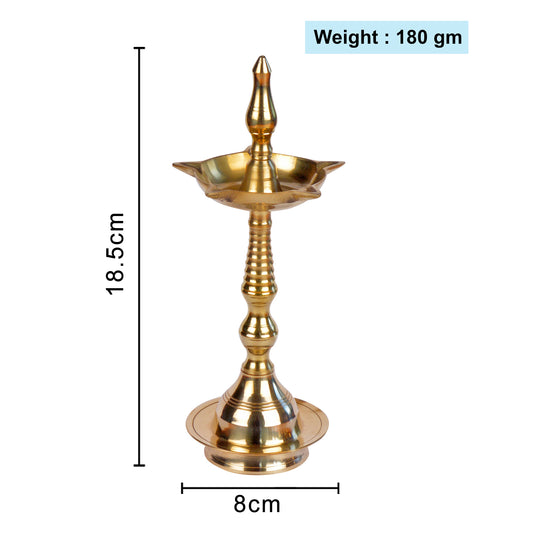 Handcrafted Brass Kalash Deepak (Height - 18.5 cm, 180 gm) - View 2