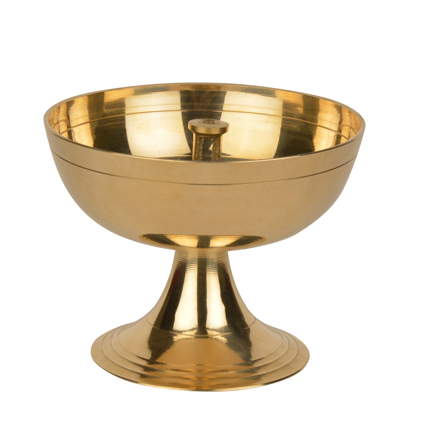 Handcrafted Pure Brass Premium Big Akhand Jyoti Diya (Diameter - 9 cm, Height - 7 cm, 160 gm) - View 3