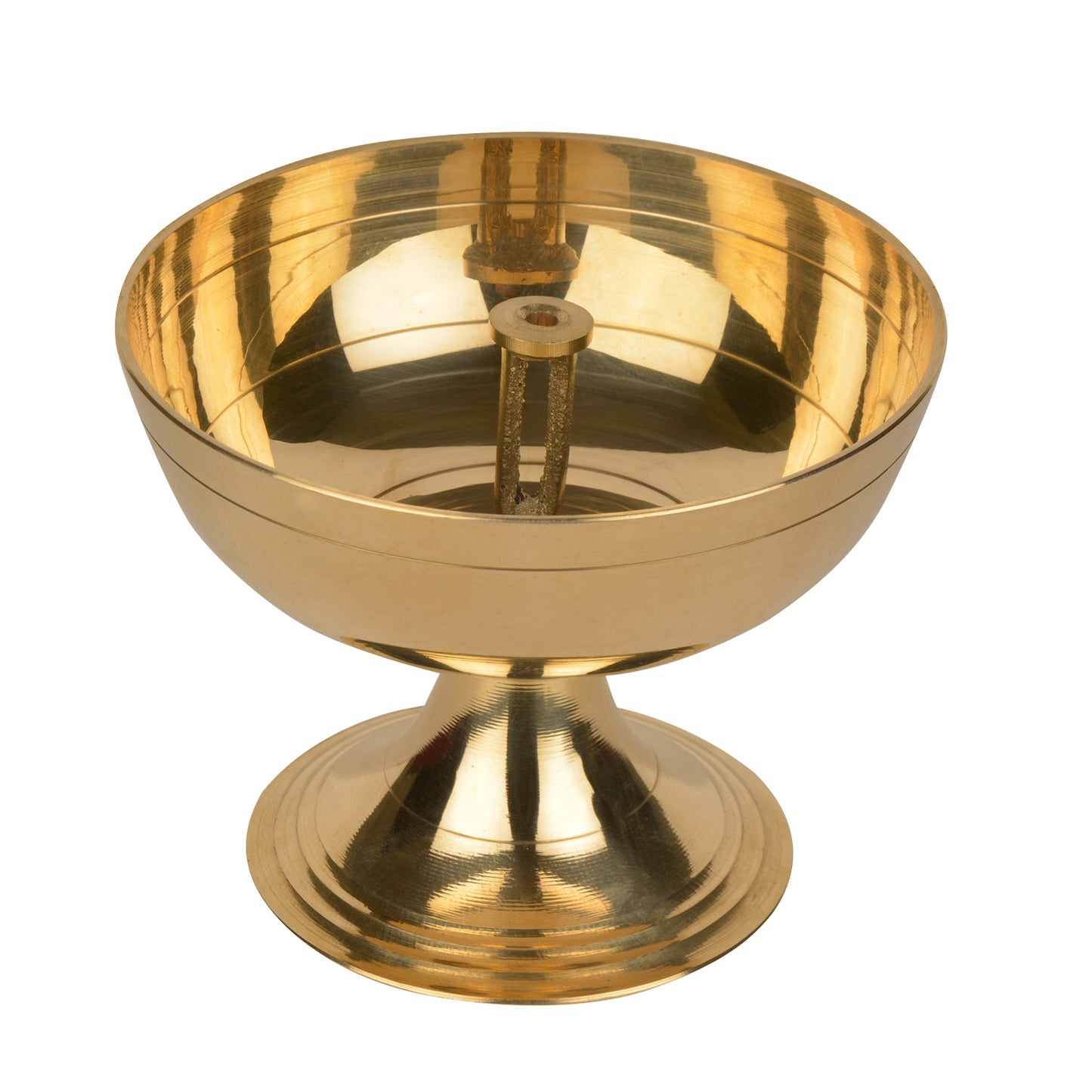 Handcrafted Pure Brass Premium Big Akhand Jyoti Diya (Diameter - 9 cm, Height - 7 cm, 160 gm) - View 4