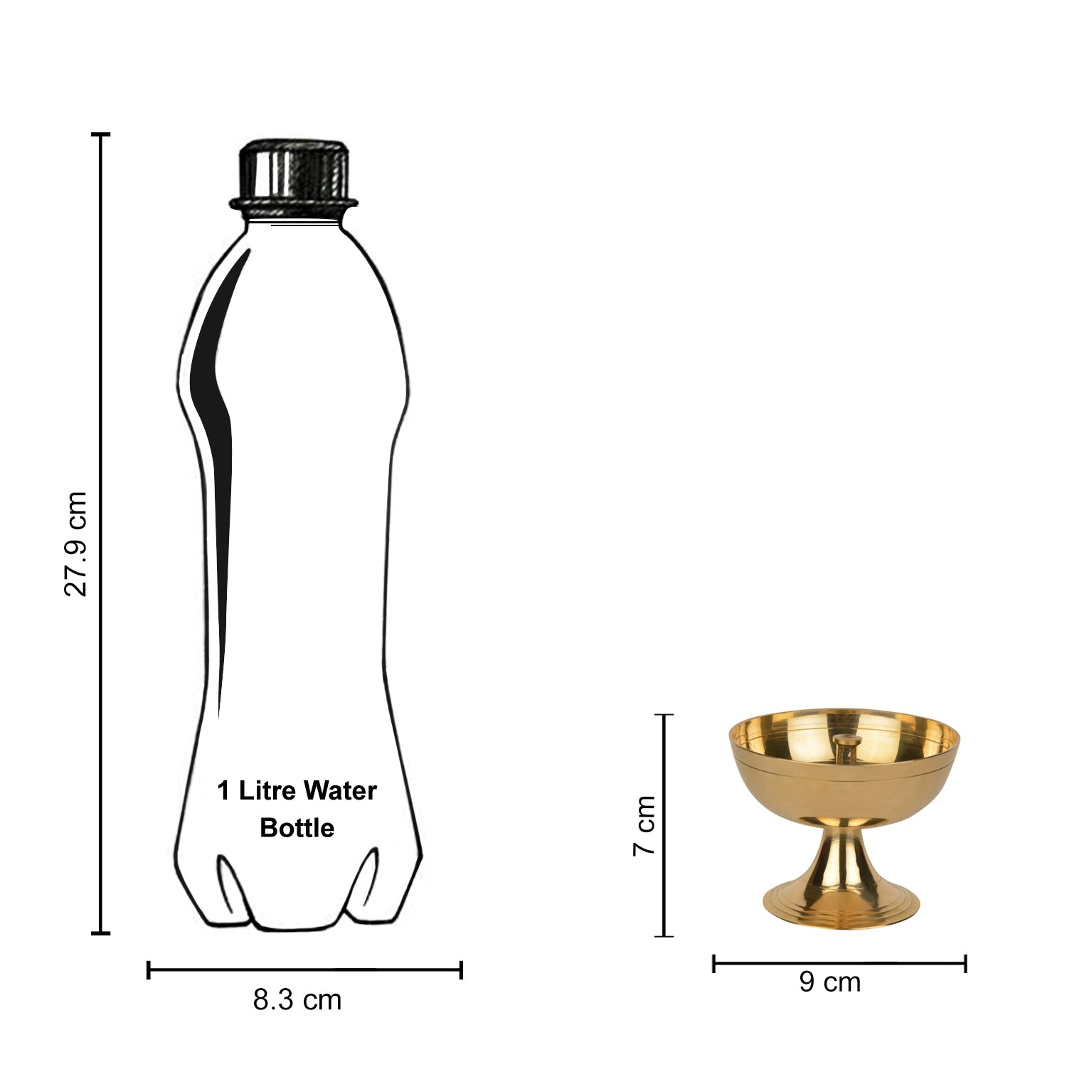 Handcrafted Pure Brass Premium Big Akhand Jyoti Diya (Diameter - 9 cm, Height - 7 cm, 160 gm) - View 6