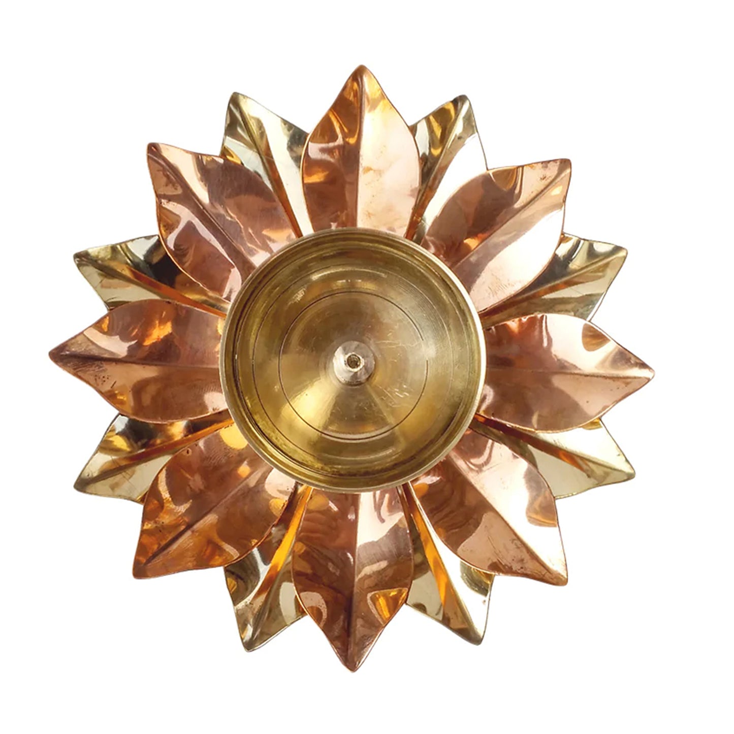 Brass Lotus Pooja Diya (Diameter – 12.5 cm, Height - 5.8 cm, 100 gm) - View 5