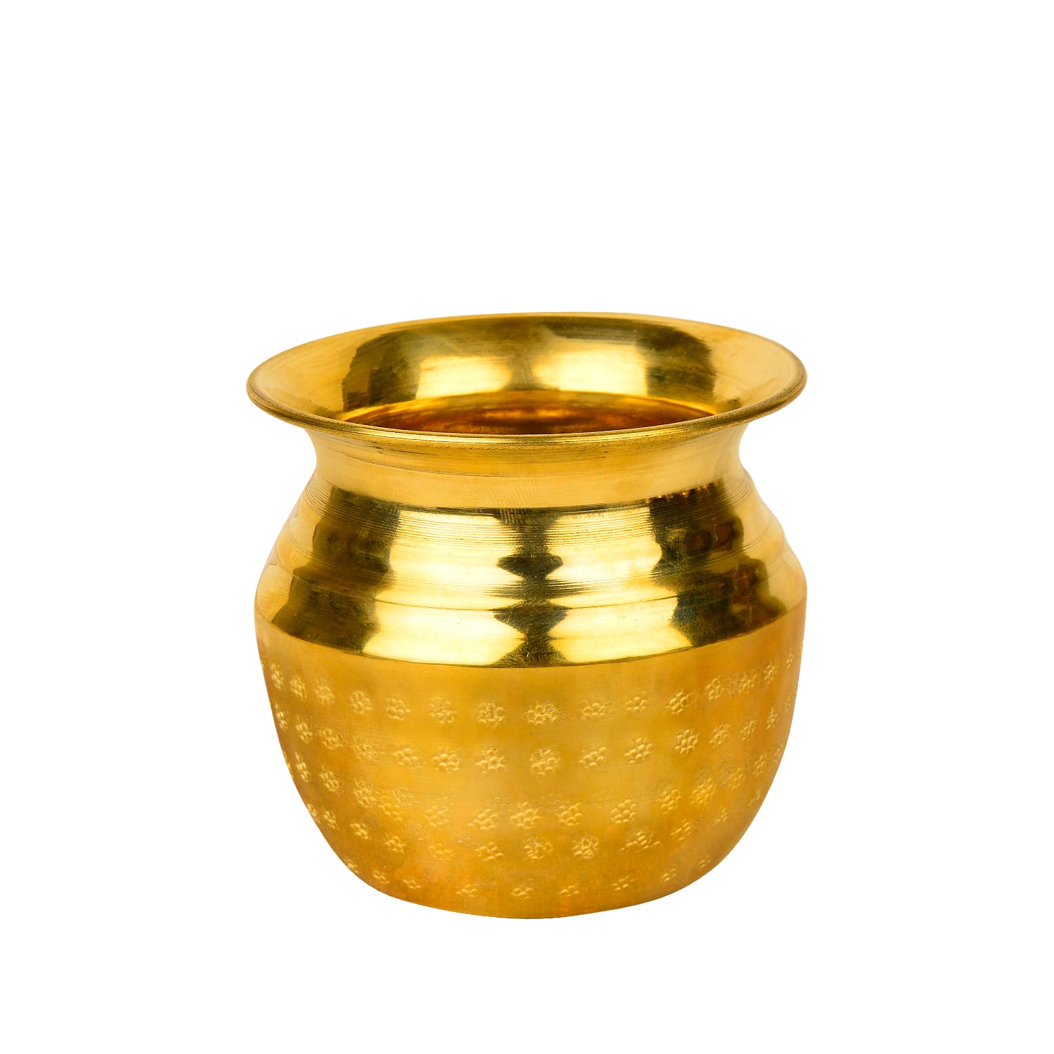 Pure Brass Hammered Lota for Puja (Diameter – 8 cm, Height – 8 cm, Weight – 80 gm) - View 4