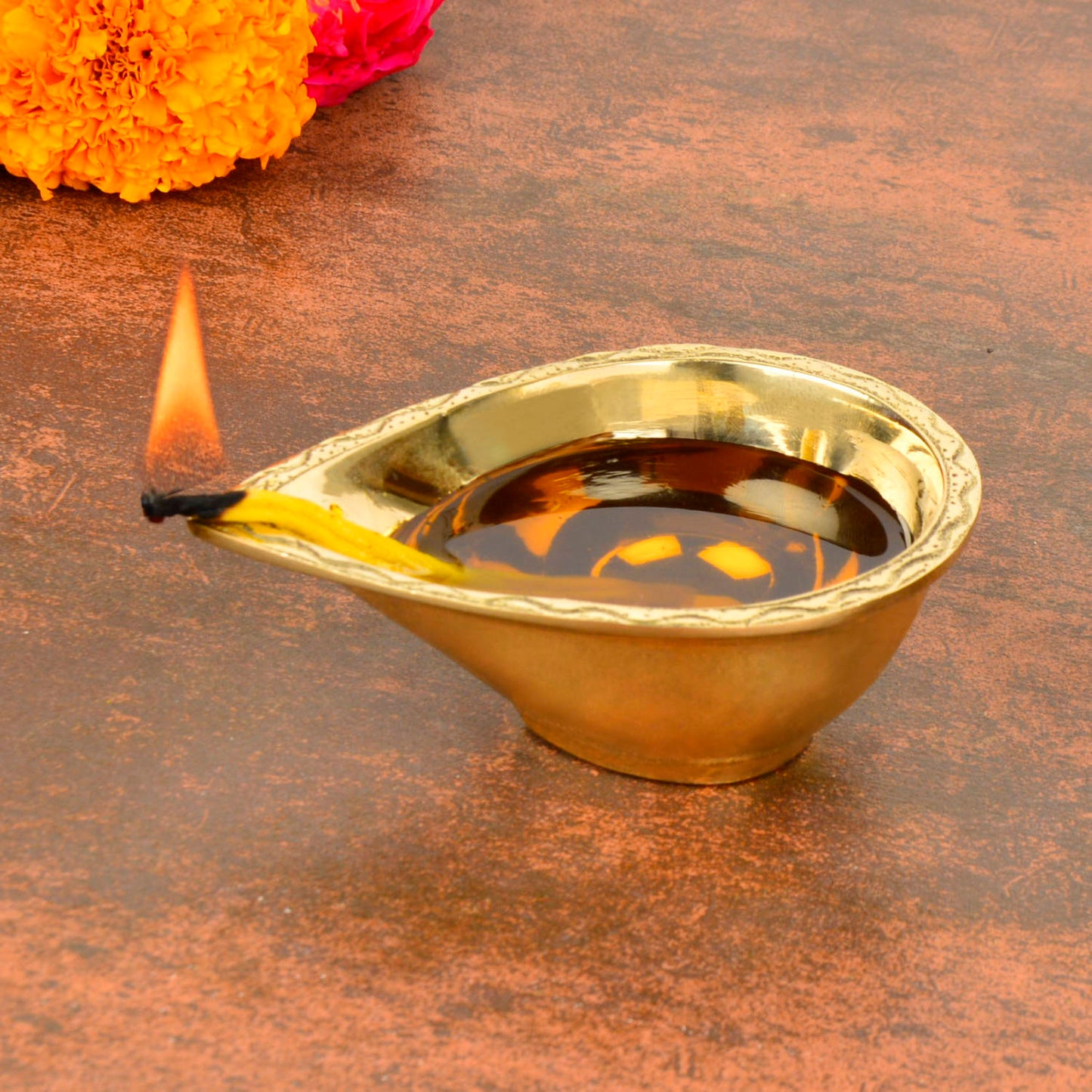 Premium Brass Big Pooja Diya (Diameter – 10 cm, Height - 4 cm, 240 gm) - View 3