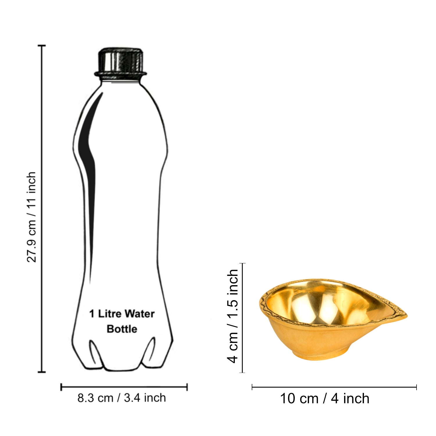 Premium Brass Big Pooja Diya (Diameter – 10 cm, Height - 4 cm, 240 gm) - View 6