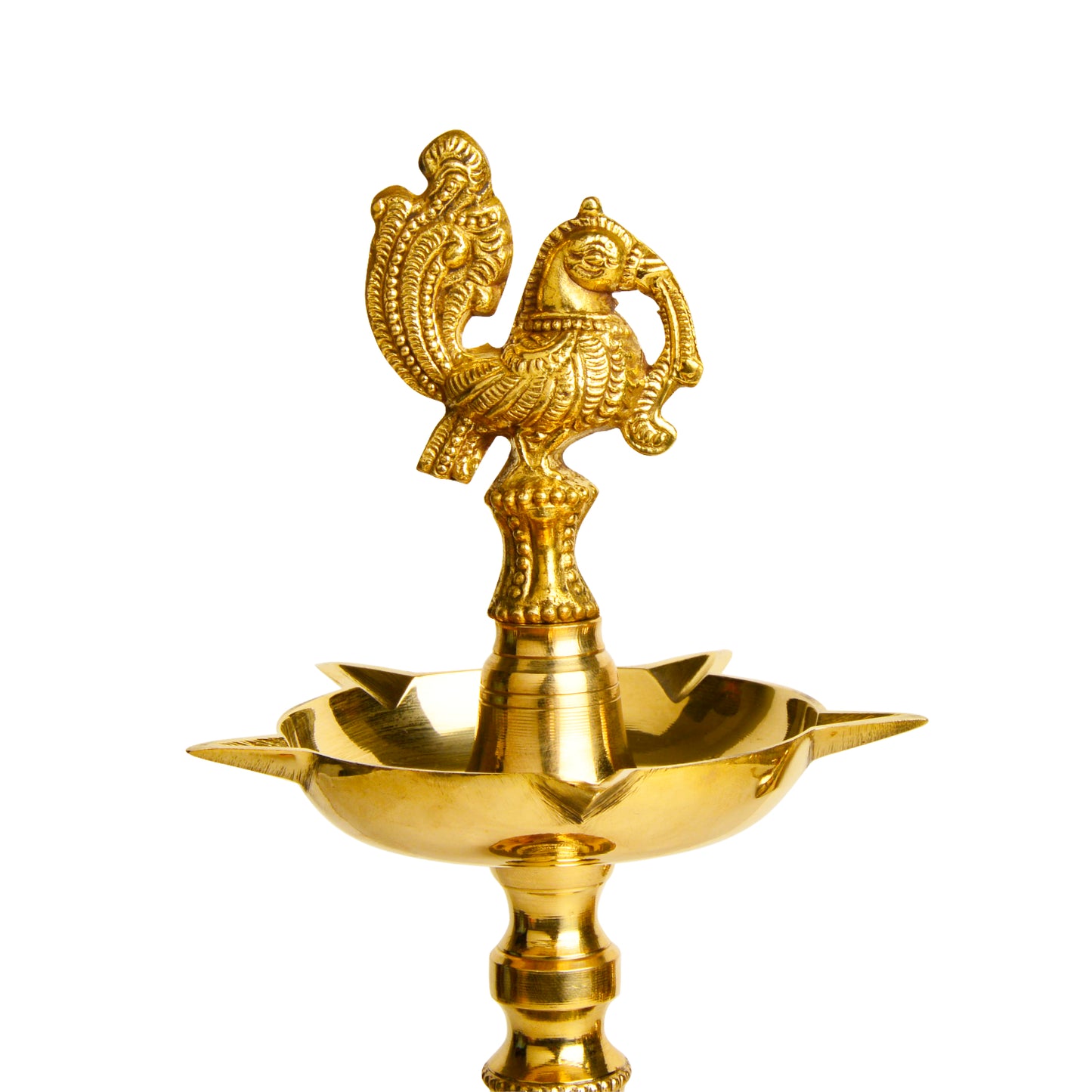 Premium Brass Peacock Standing Diya (Height – 13 inches, 650 gm) - View 3