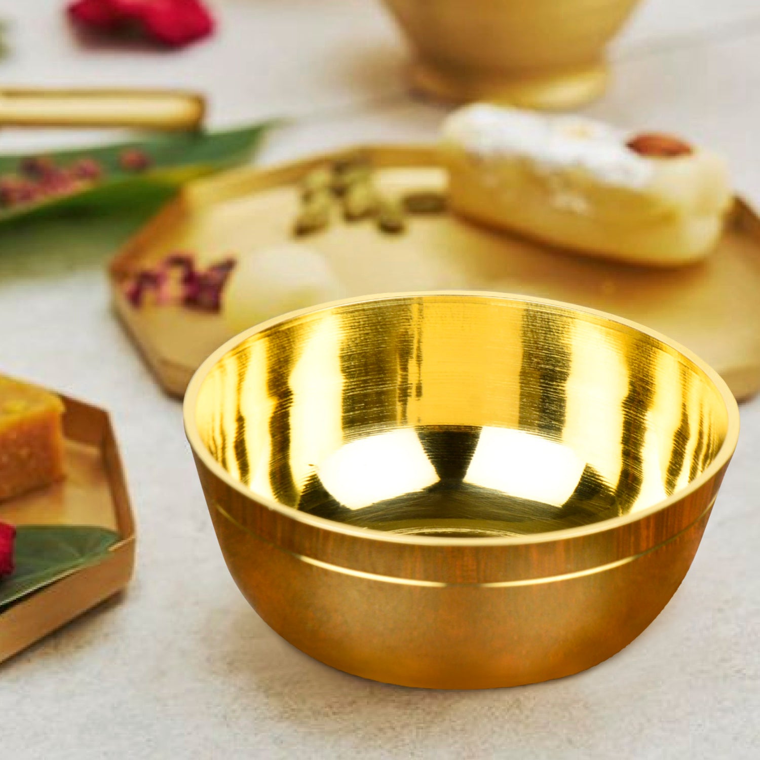 Premium Pure Brass Pooja Katori (Diameter – 7 cm, Weight – 50 gm) - View 3
