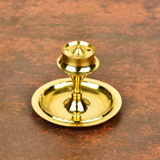 Premium Pure Brass Incense Holder with Ash catcher (Diameter – 6 cm, Weight – 70 gm)