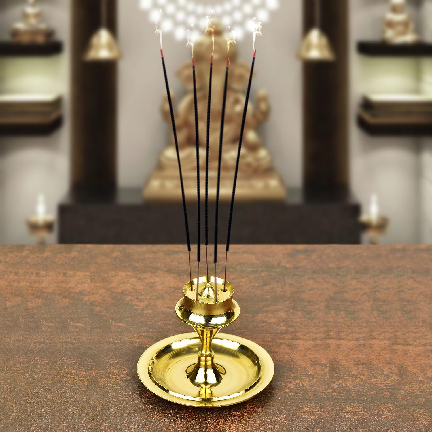Premium Pure Brass Incense Holder with Ash catcher (Diameter – 6 cm, Weight – 70 gm) - View 5