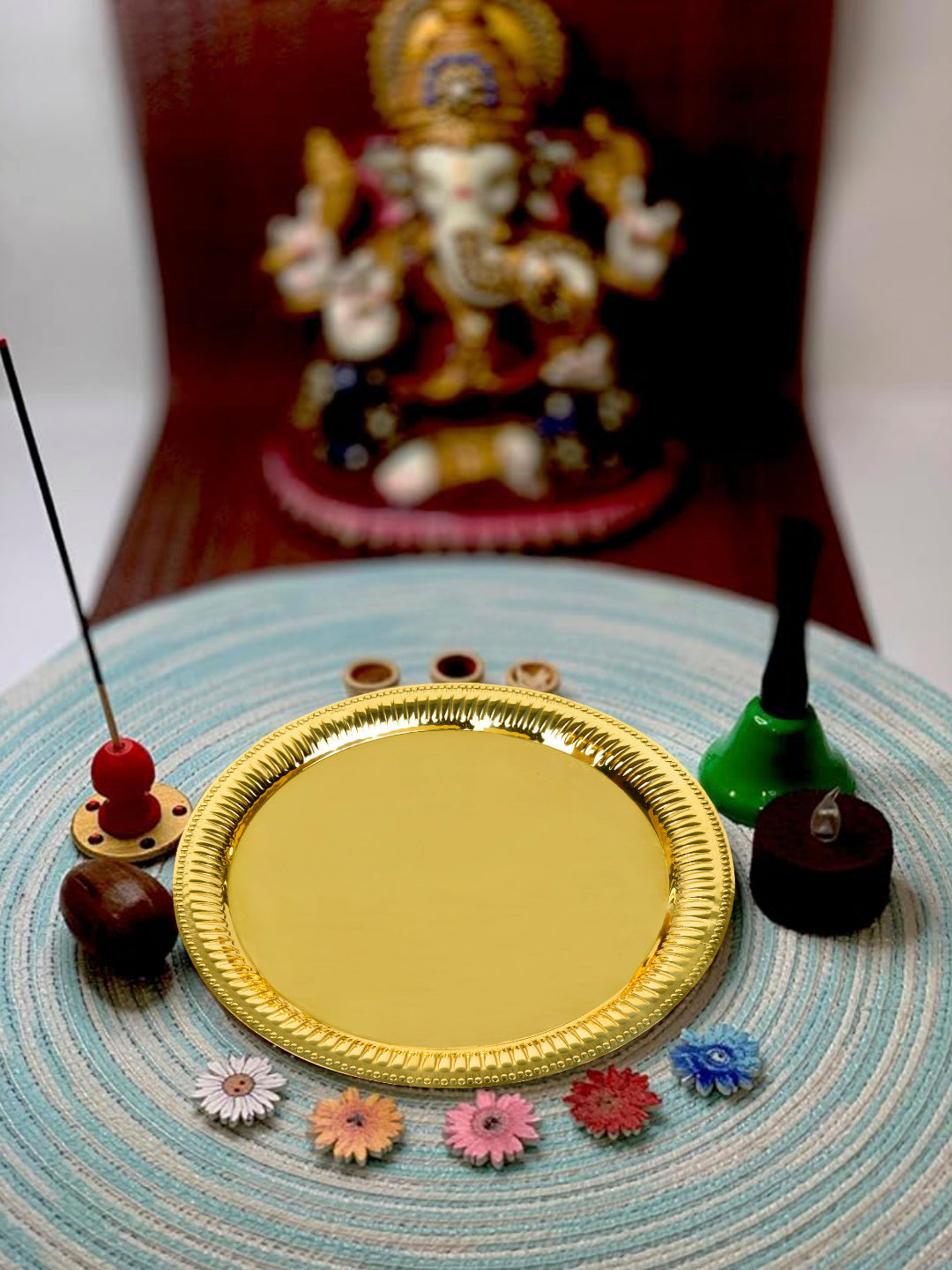 Premium Pure Brass Pooja Thali (Diameter – 26 cm, Weight – 300 gm) - View 5
